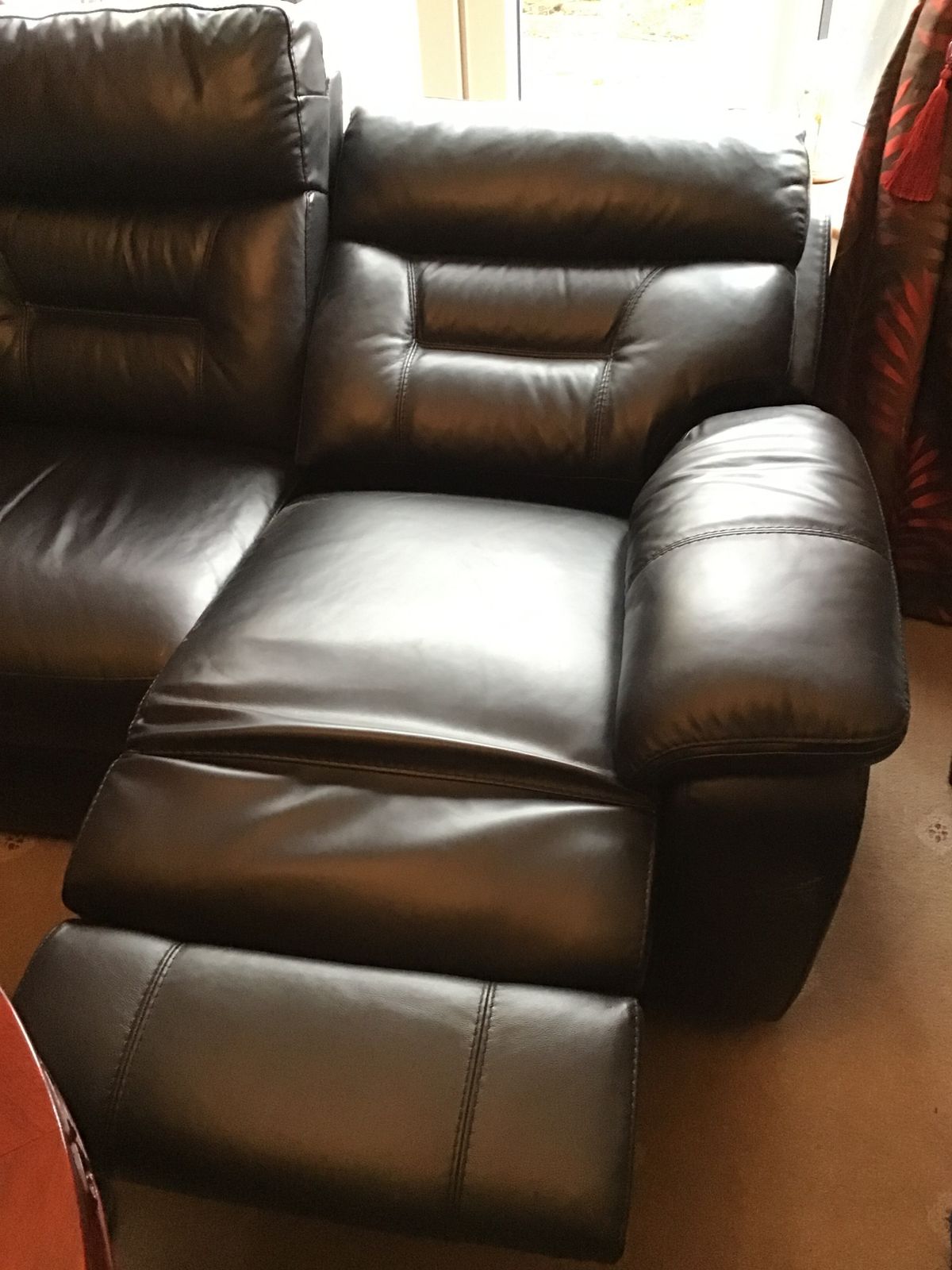 Brand New 2 Seater Leather Sofa And Footrest photo furniture