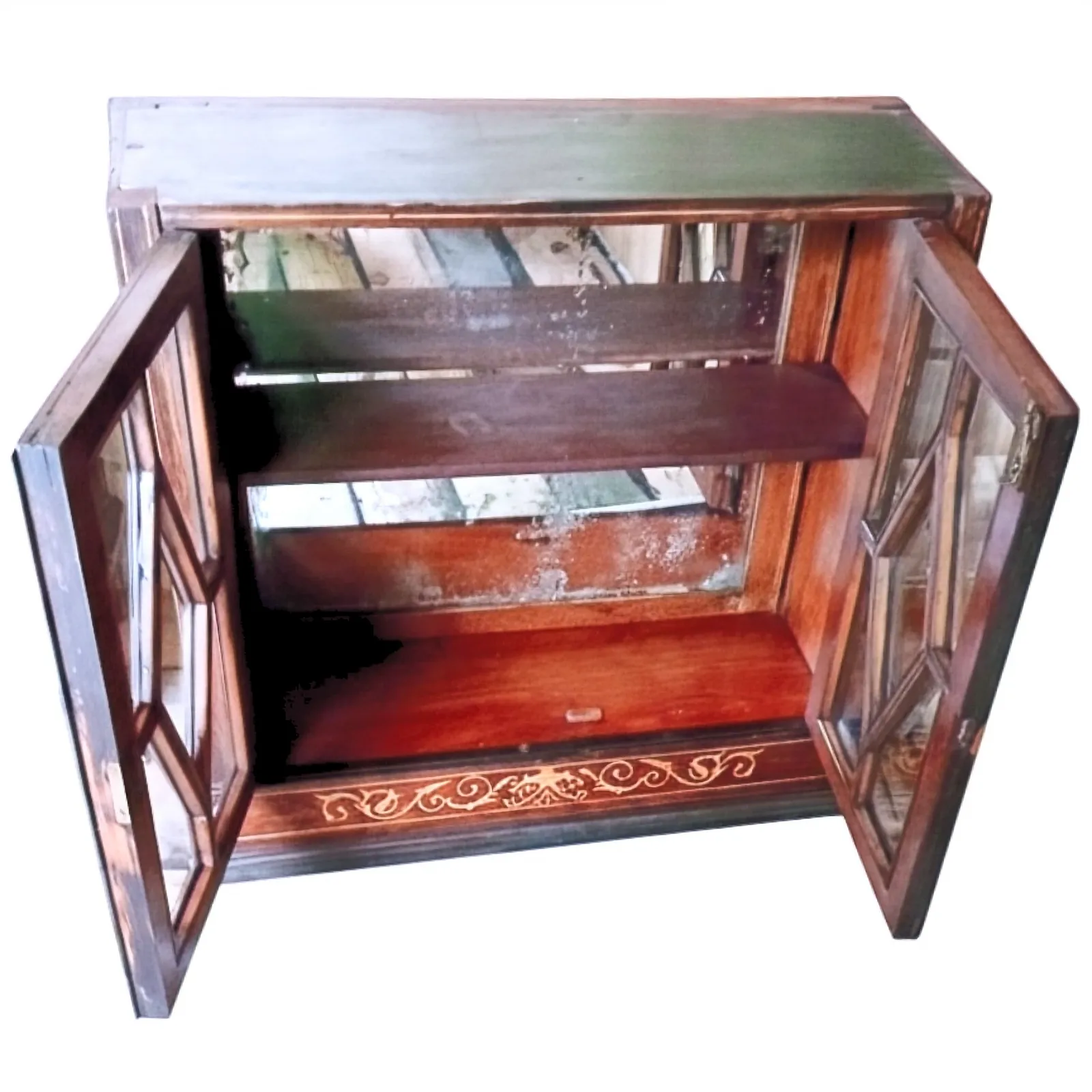 Exquisite Victorian Inlaid Mahogany Display Cabinet 19th C. photo furniture