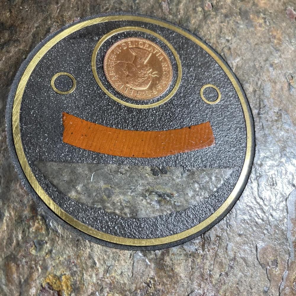 Furniture Brutalist Coffee Table In Stone, Copper & Brass By Paul Kingma, 1970s photo