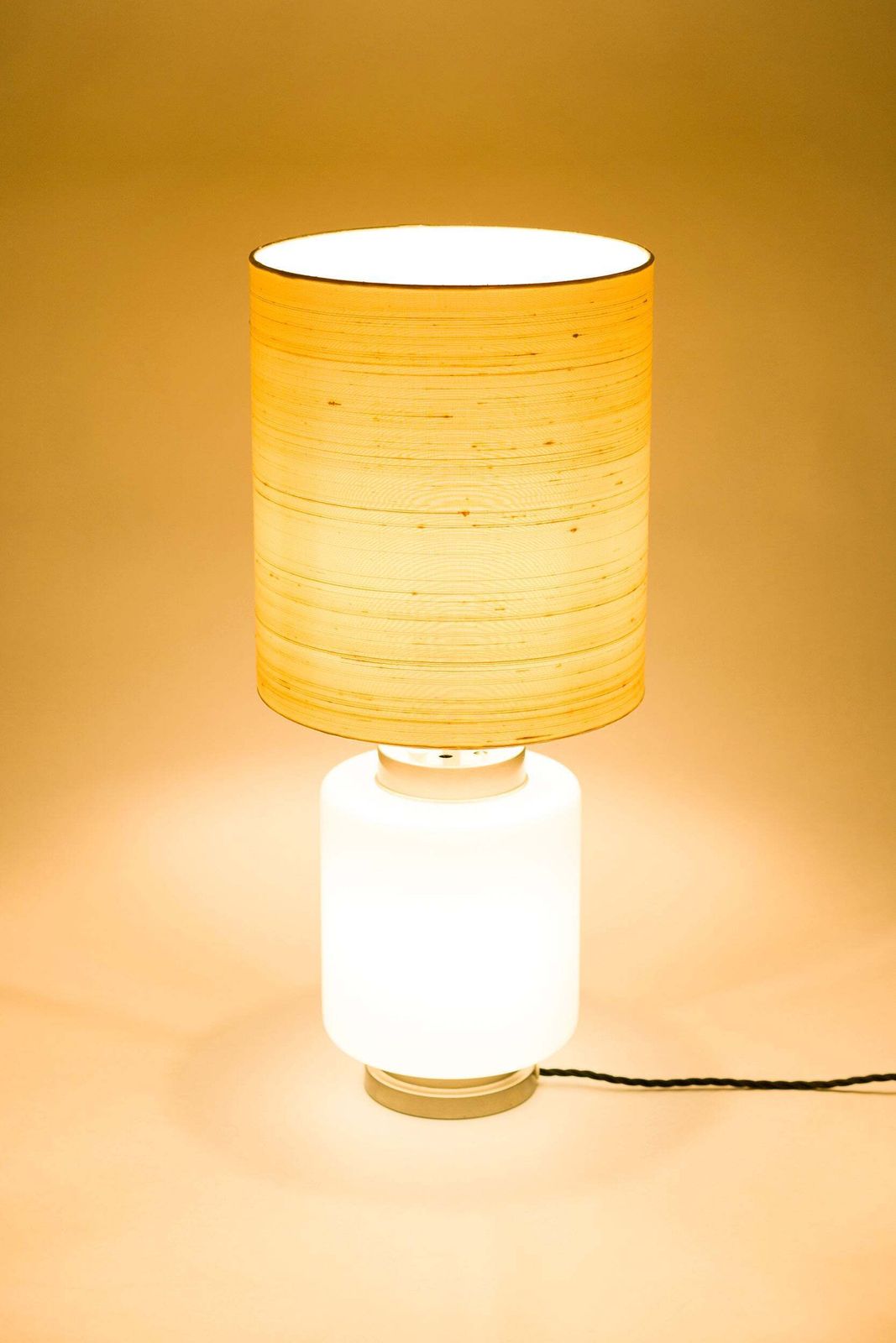 Pia Maria Giudetti, Stilnovo, Glass Nickel Table Lamp, Italy, 60s photo for sale