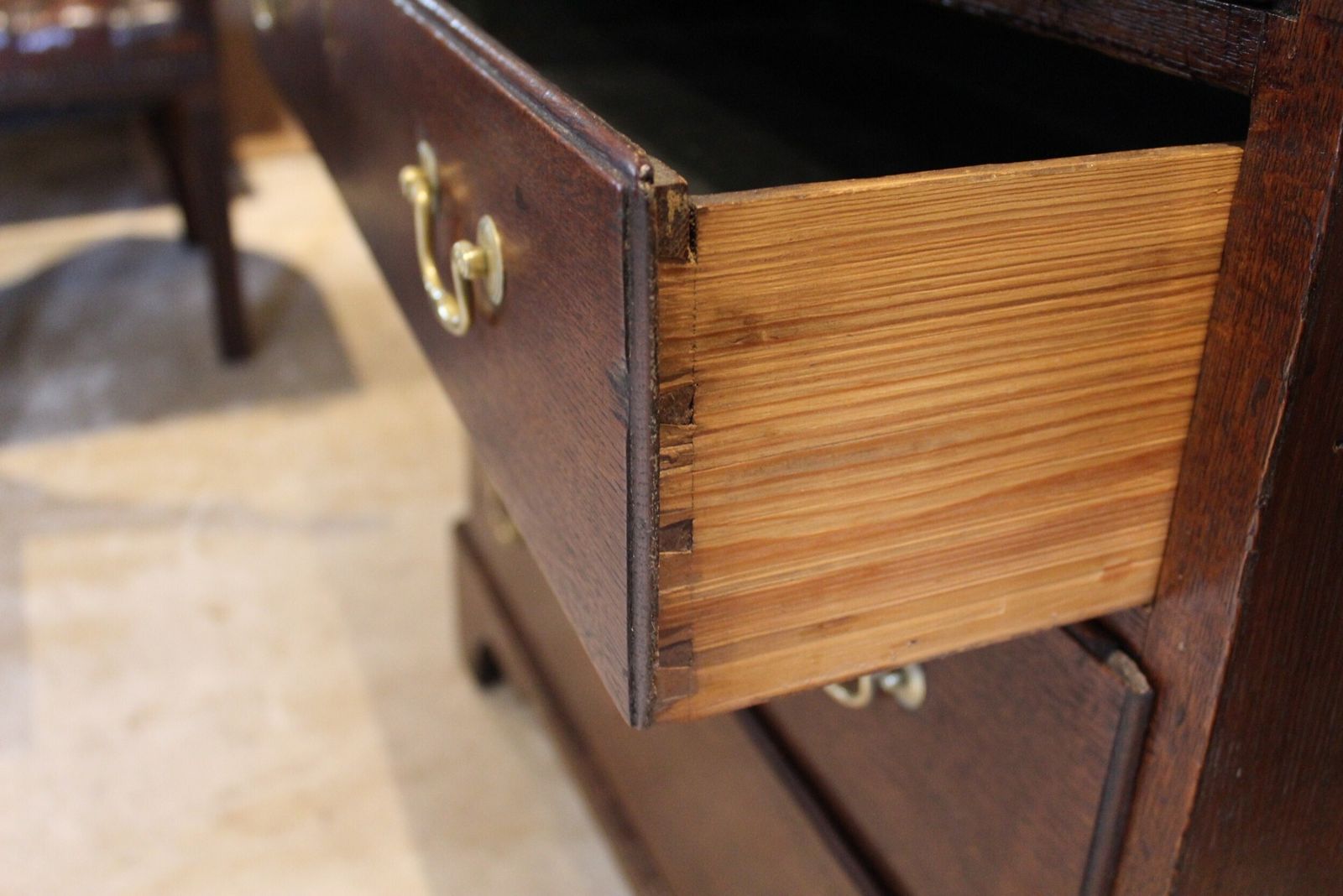 Chest Of Drawers Rare 18th Century Norfolk Chest Oak C1780 photo vintage