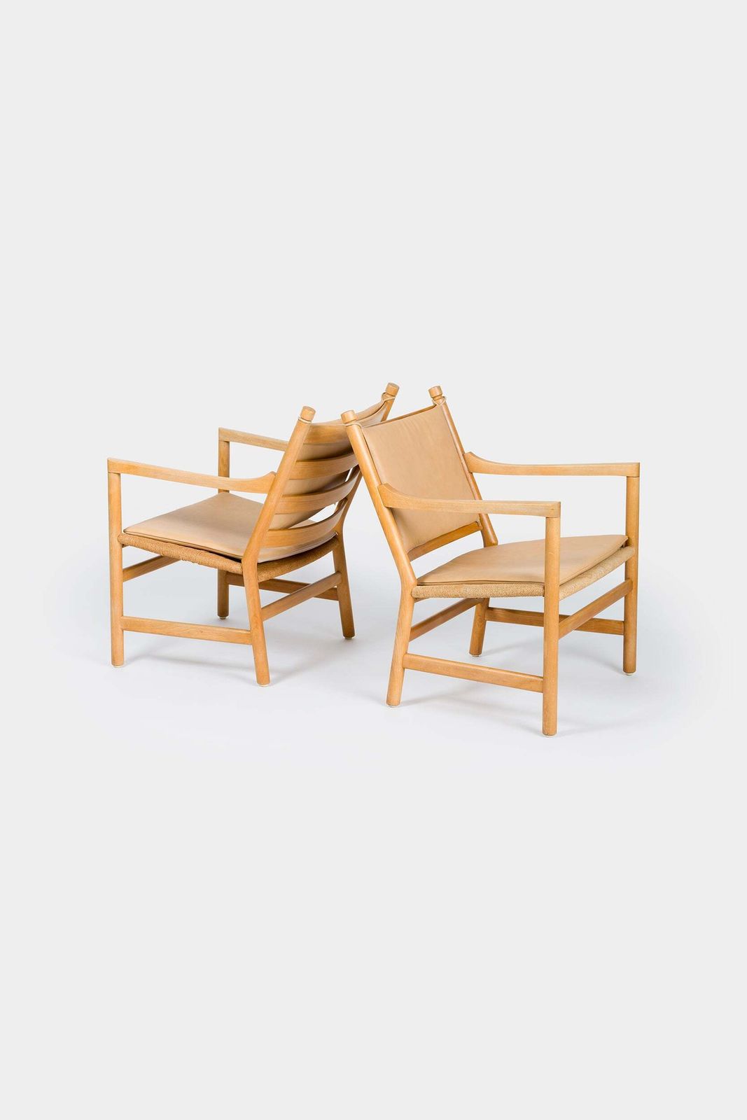 Pair Of Hans J. Wegner, Carl Hansen & Son, Ch44 Easy Chair, Denmark, 60s photo for sale