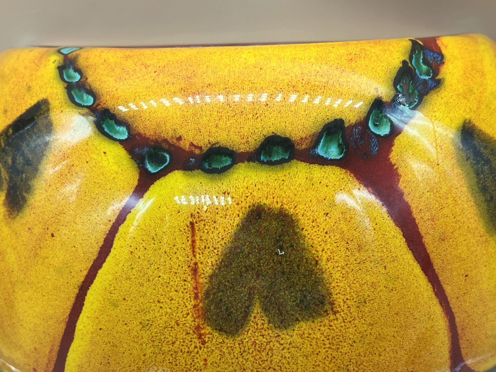 Poole Pottery Wild Poppy Anita Harris Living Glaze Wall Pocket / Vase. C1990. photo for sale