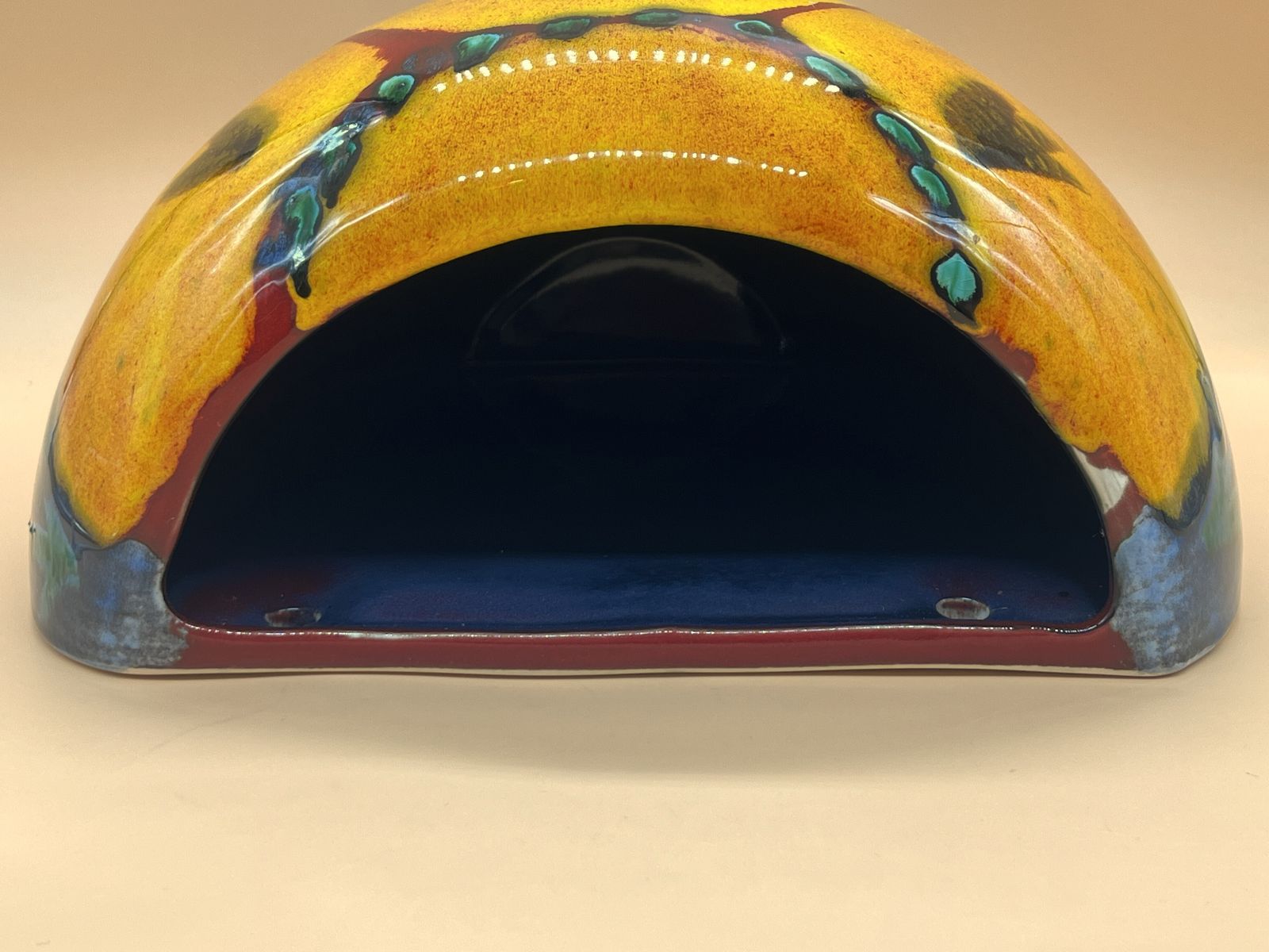 Poole Pottery Wild Poppy Anita Harris Living Glaze Wall Pocket / Vase. C1990. photo vintage
