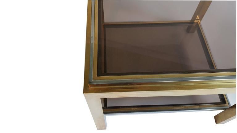 Brass And Smoked Glass Coffee Tables By Jean Charles, Set Of Two photo Furniture
