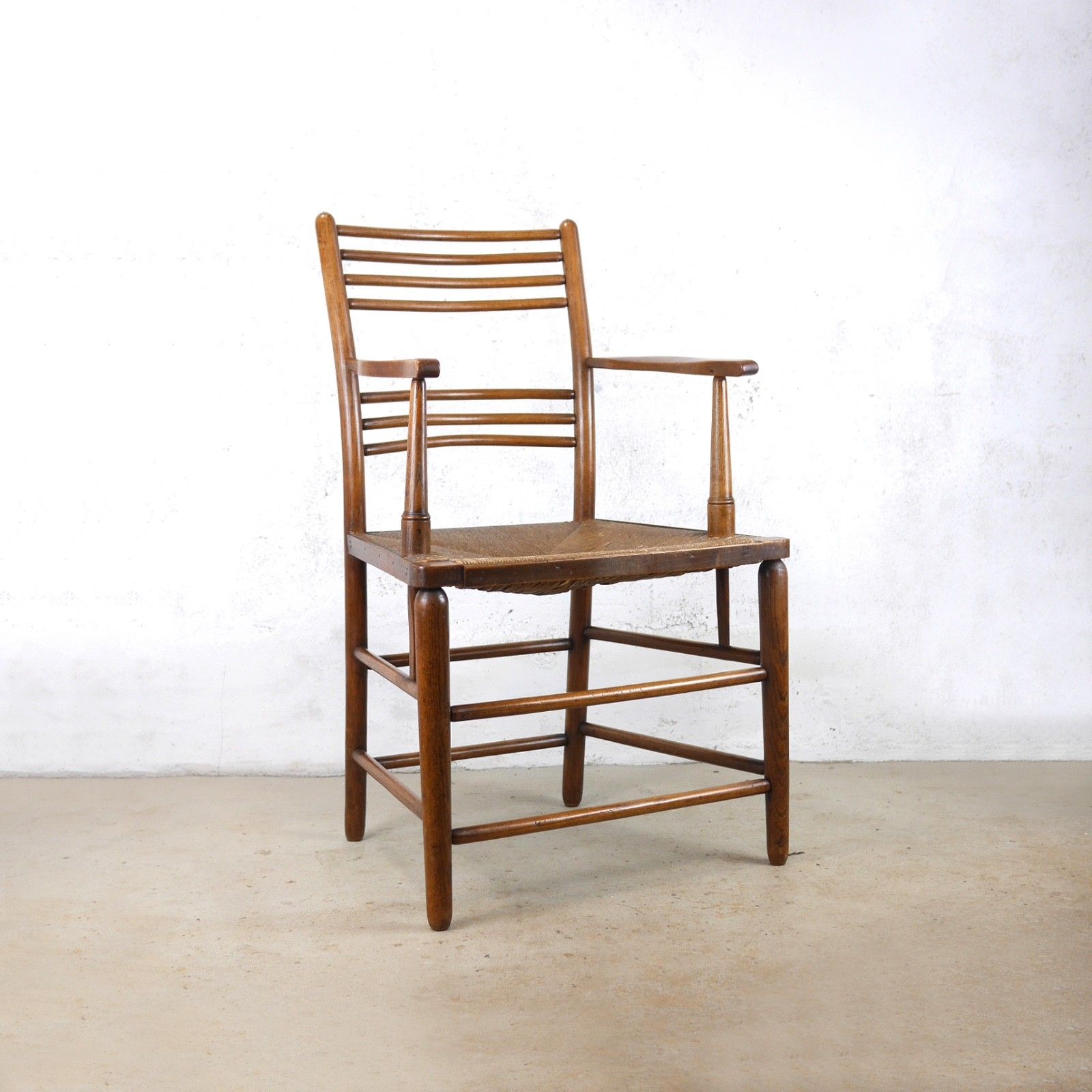 Antique Arts & Crafts Sussex Chair William Morris Style Rush Seat #103056 photo furniture