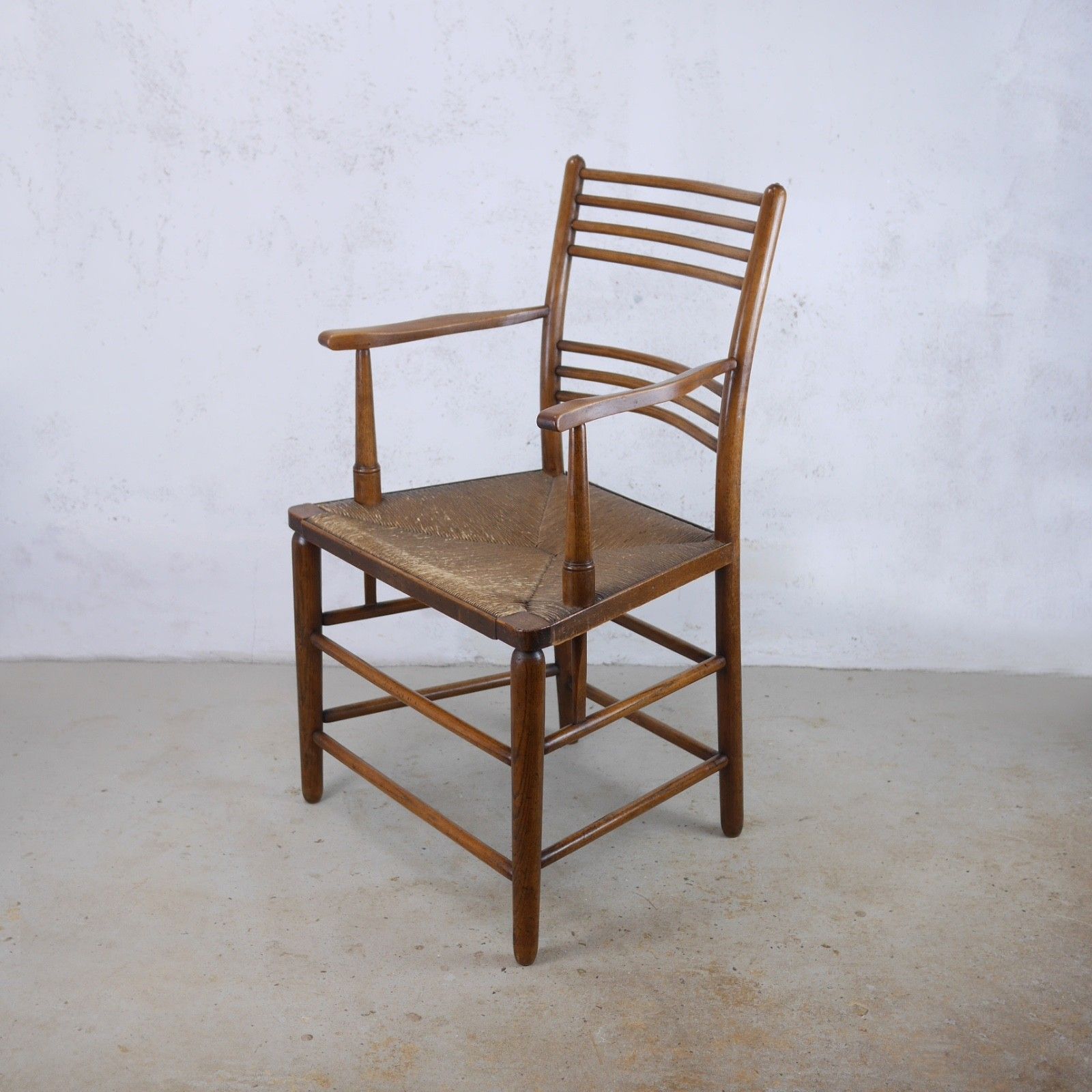 Antique Arts & Crafts Sussex Chair William Morris Style Rush Seat #103056 photo Furniture