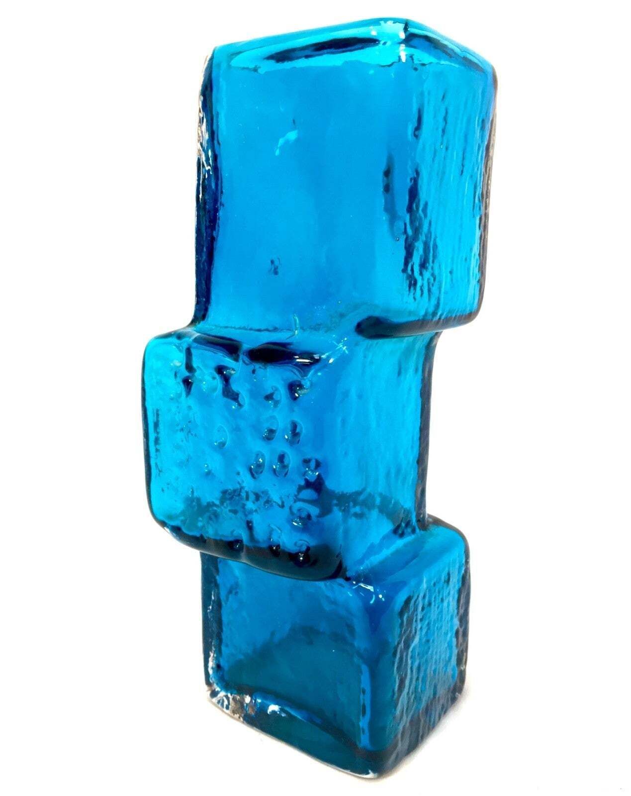 Whitefriars Geoffrey Baxter Drunken Bricklayer Vase In Kingfisher Blue No. 9673