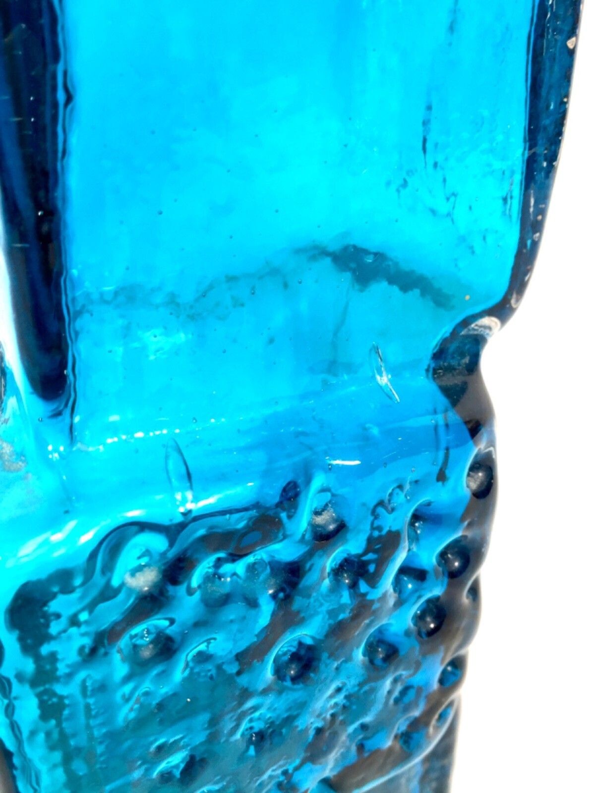 photo for sale Whitefriars Geoffrey Baxter Drunken Bricklayer Vase In Kingfisher Blue No. 9673