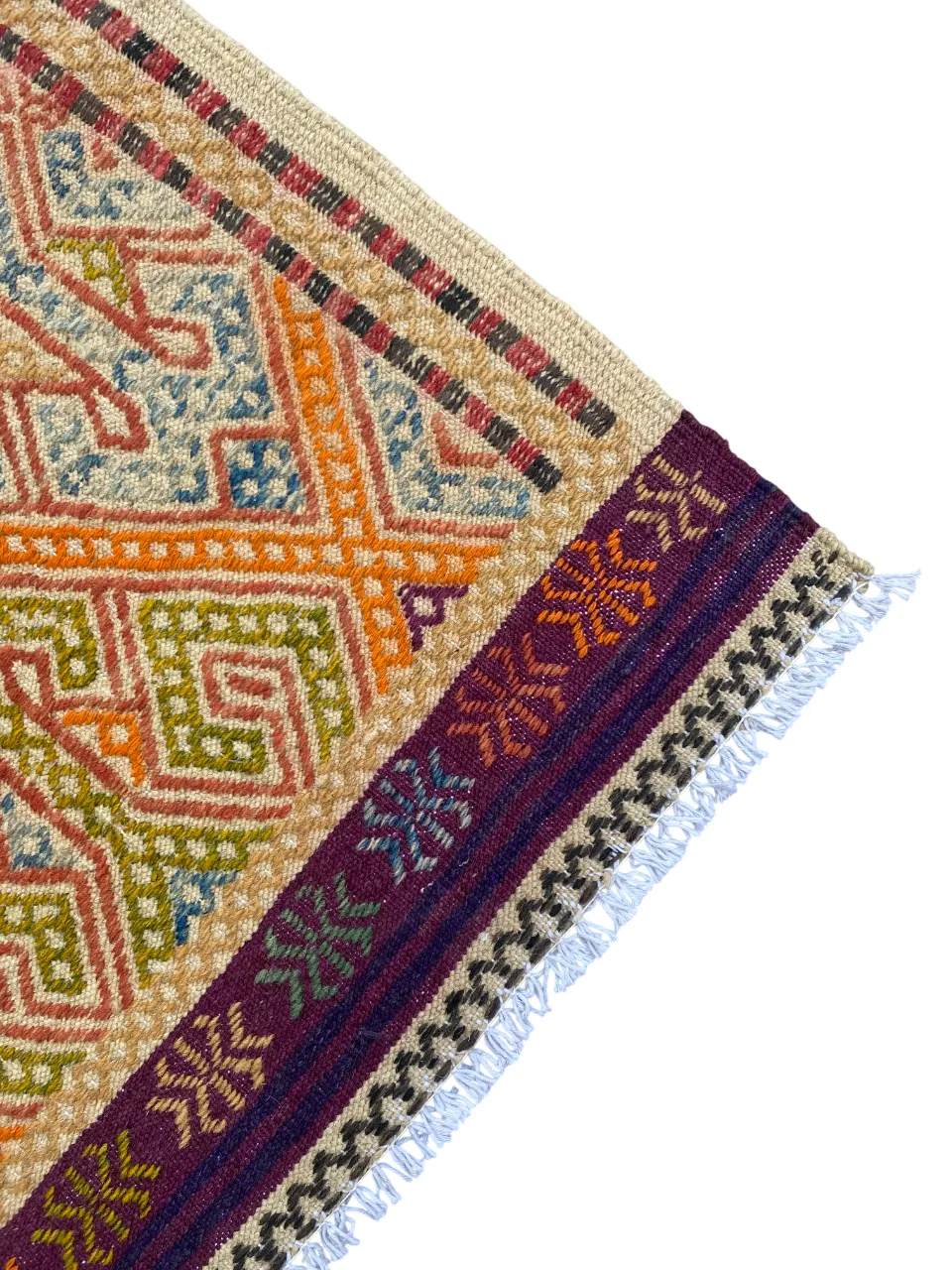 2x3 Colourful Afghan Soumak Boho Rug photo Textiles