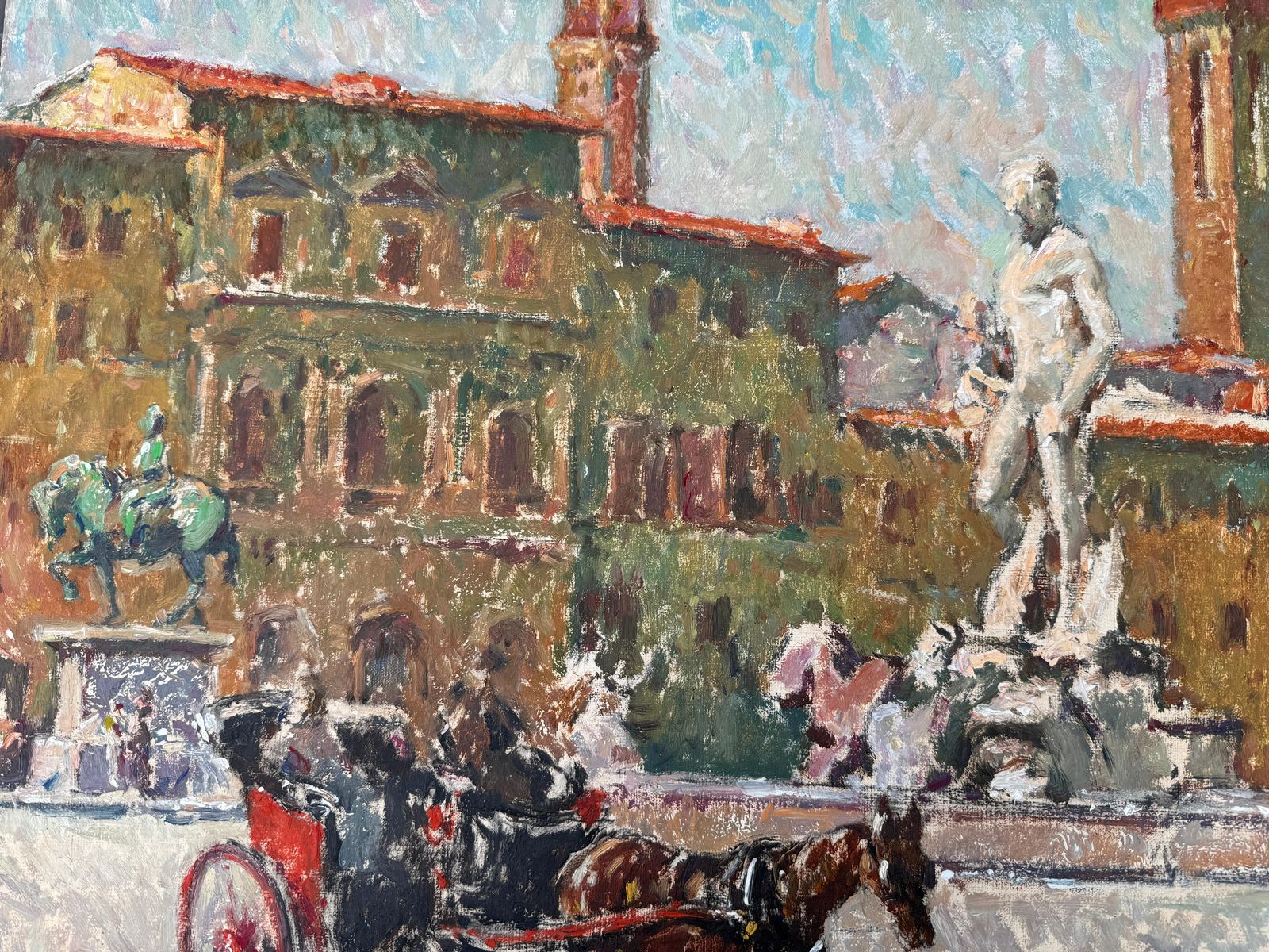 Jose Manuel Chico Prats Piazza Della Signoria Florence Italy Oil On Canvas photo buy