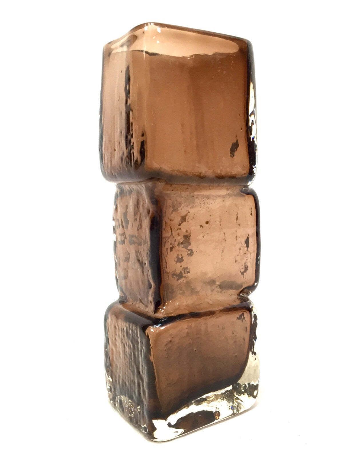 Whitefriars Geoffrey Baxter Drunken Bricklayer Vase In Cinnamon Brown No. 9673 photo Home Decor