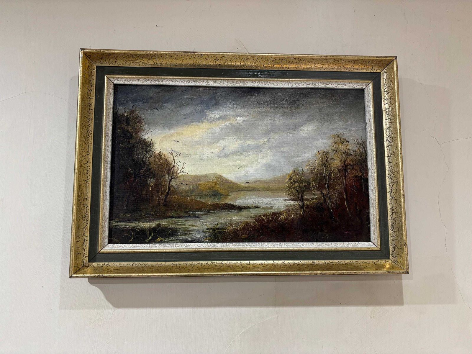 J. K. Whitton Oil On Canvas Painting " After Sunset" Picture