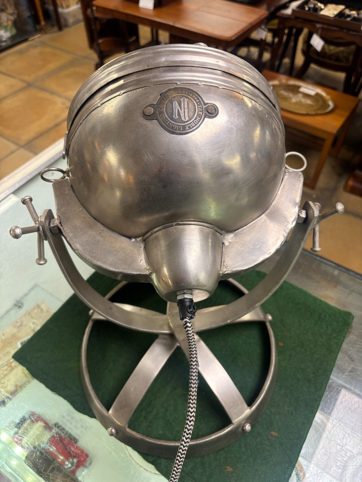1990's Noble Lighting Company Stainless Steel Spotlight Lamp photo for sale