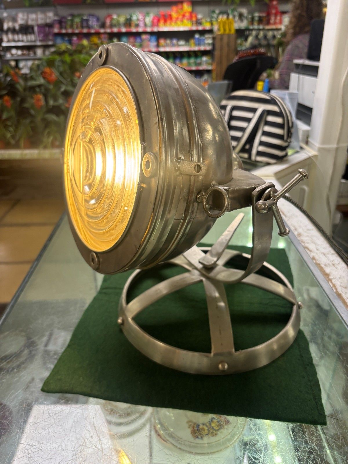 1990's Noble Lighting Company Stainless Steel Spotlight Lamp photo buy