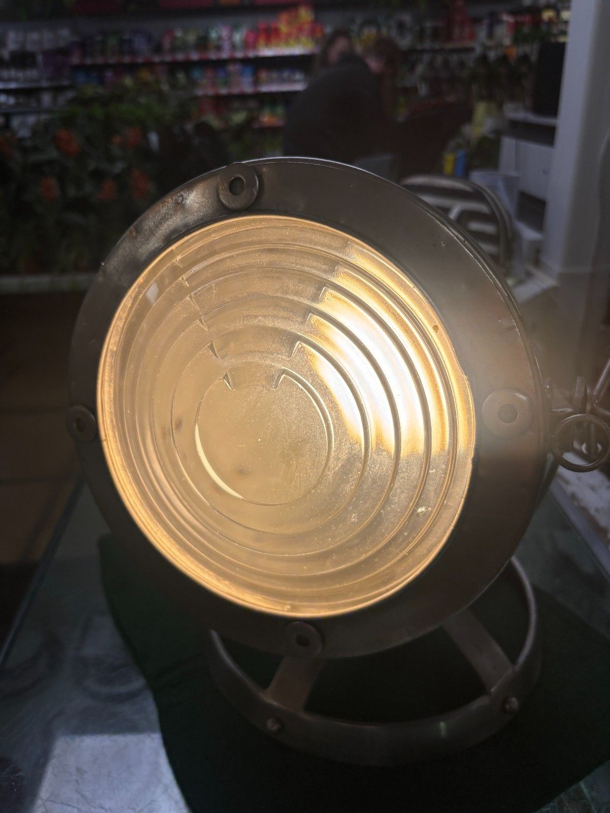 1990's Noble Lighting Company Stainless Steel Spotlight Lamp photo vintage