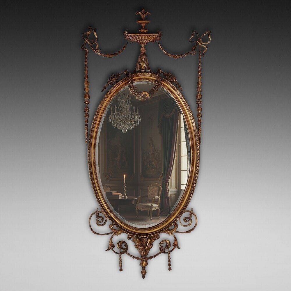 Late Victorian Adam Revival Giltwood Wall Mirror
