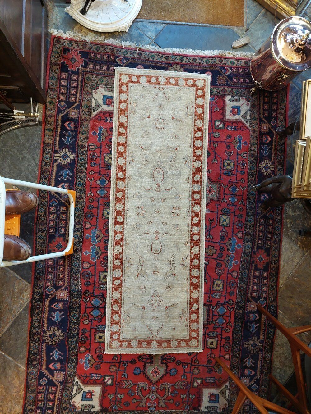 Afghan Saltanabad Cream Ground Runner photo furniture