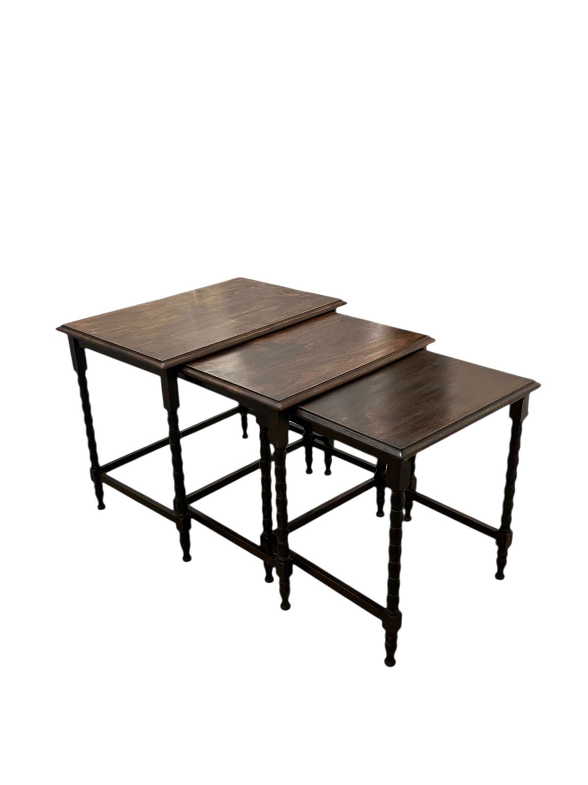 Antique Oak Ebonised Nest Of Tables photo Furniture