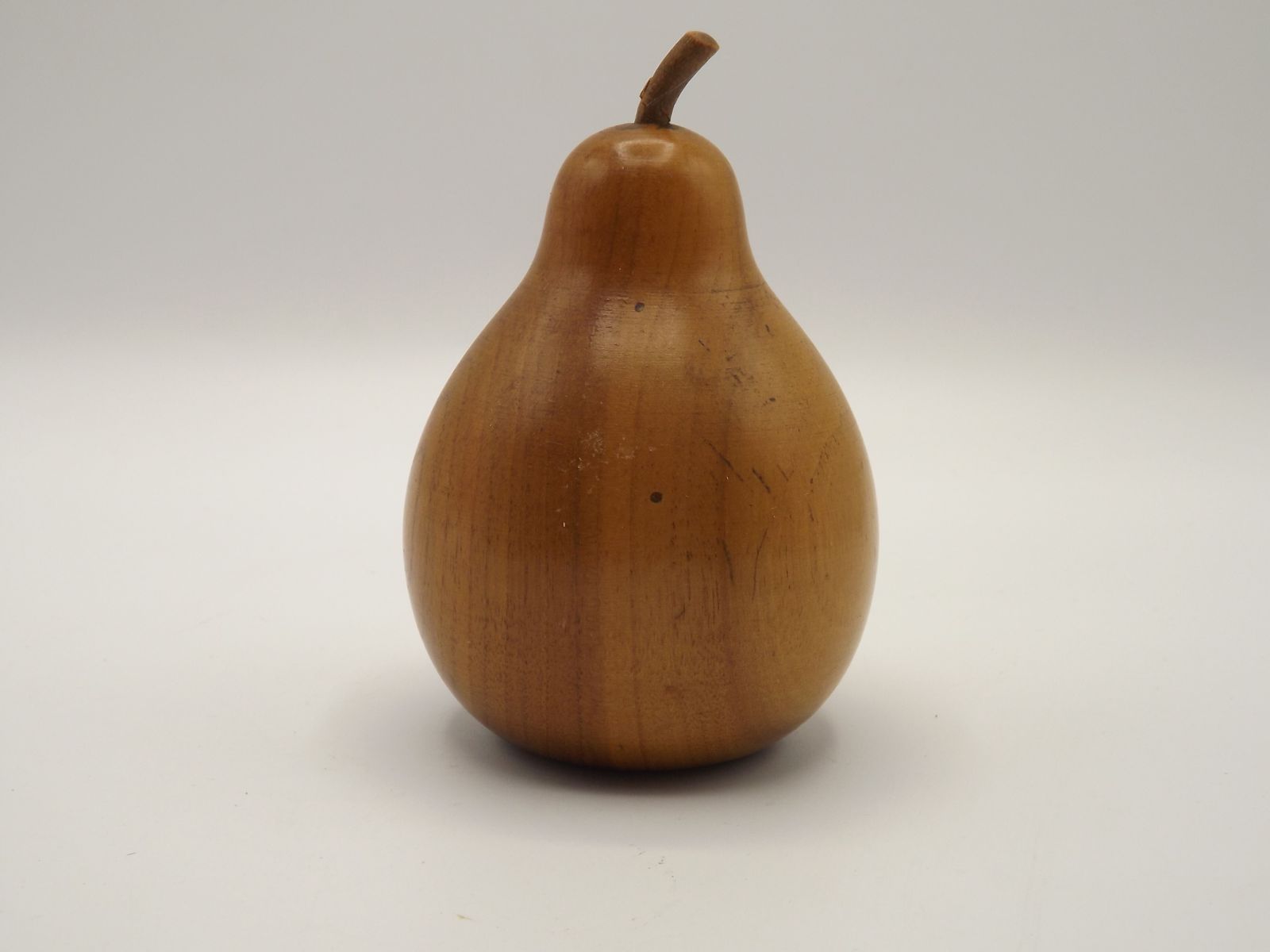 Hand Carved Wooden Fruit Bowl With Assorted Fruits   Mid Century Decoration photo 65.0
