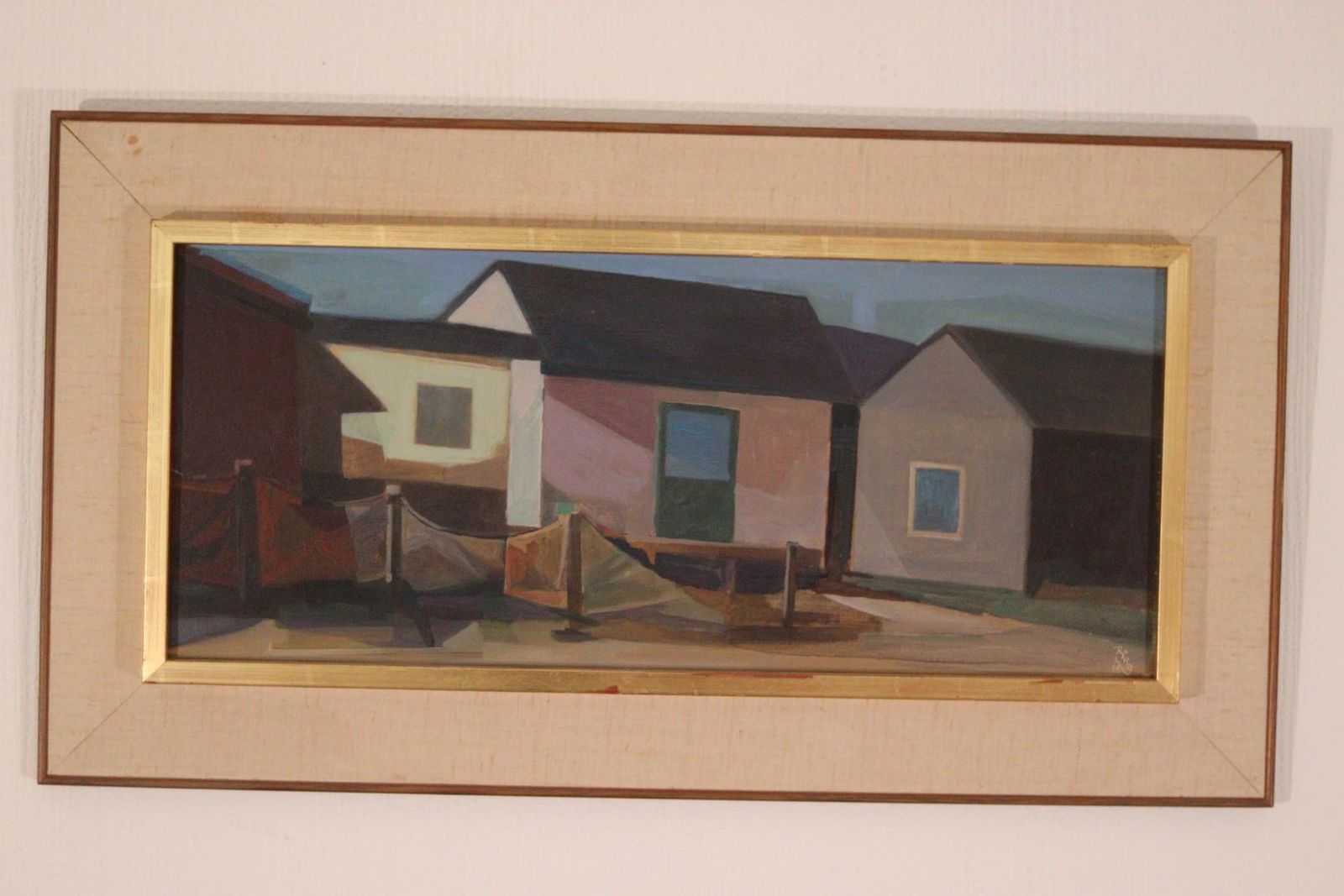Original Swedish Oil On Panel – “Grötviks Sjöbodar, Söndrum” By Ragnar Ring – Signed & Framed – 37 × 67 Cm (14.6" × 26.4")