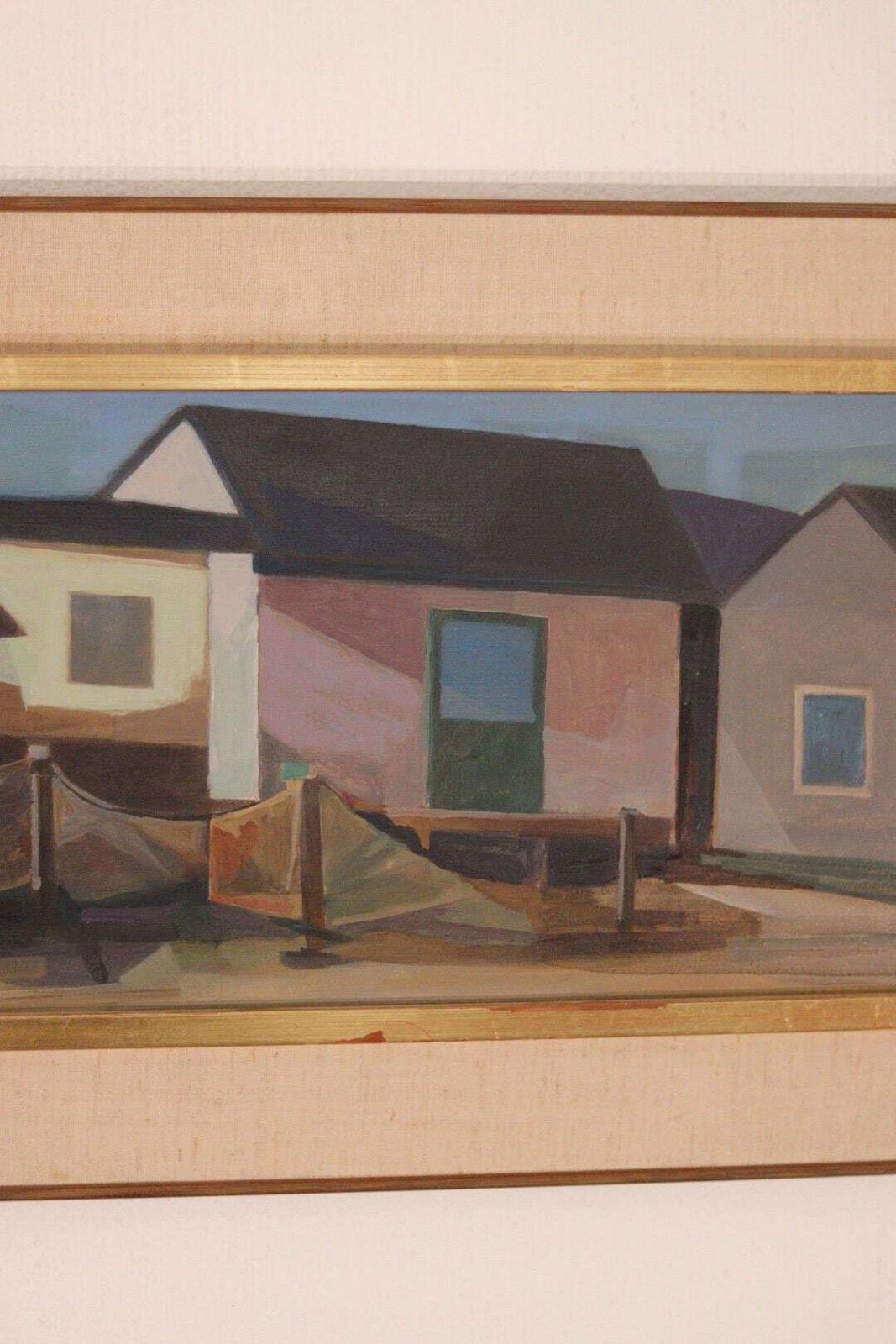 Original Swedish Oil On Panel – “Grötviks Sjöbodar, Söndrum” By Ragnar Ring – Signed & Framed – 37 × 67 Cm (14.6" × 26.4") photo 345.0