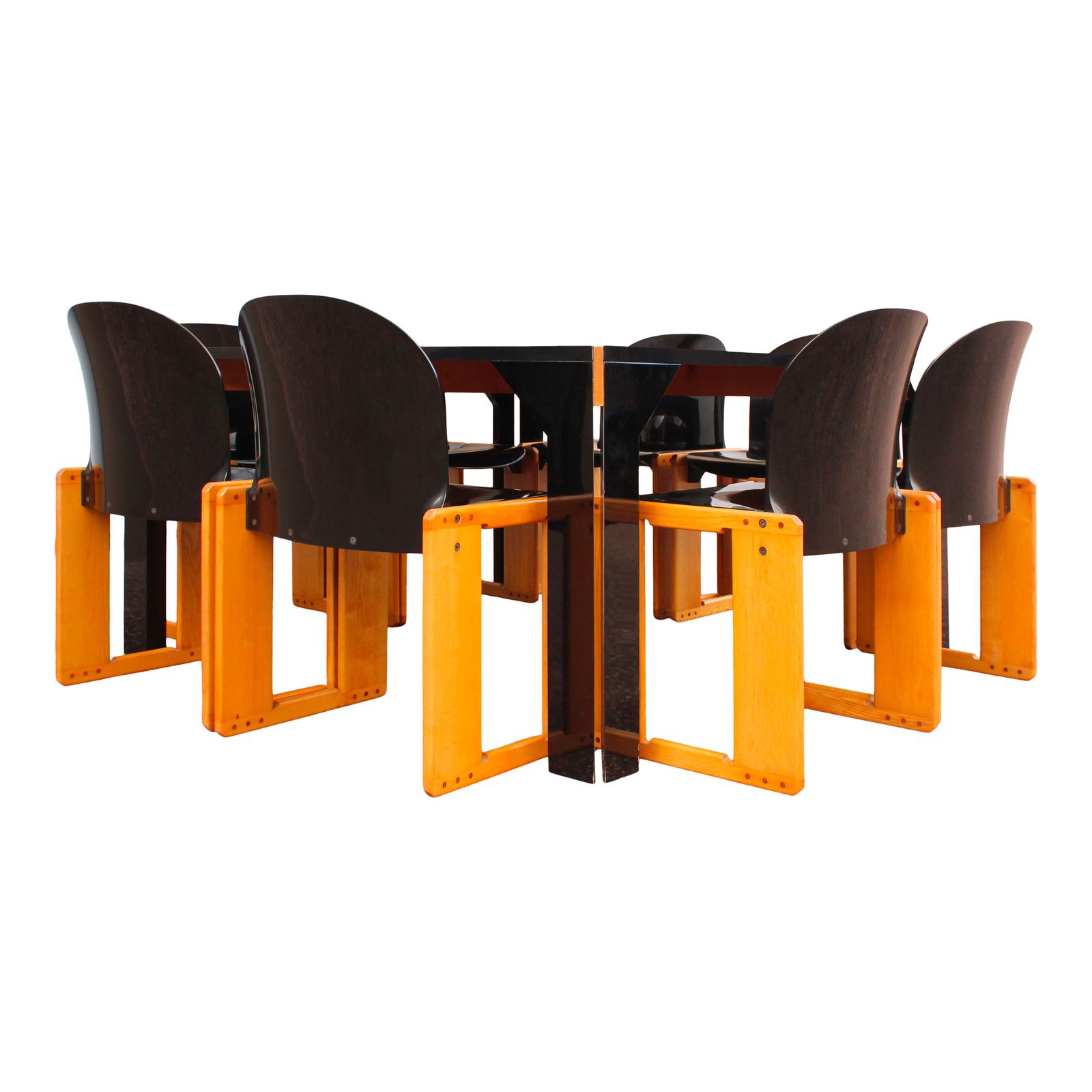 Furniture Set Of 8 Dialogo Chairs By Afra & Tobia Scarpa For B&B Italia, 1973 photo