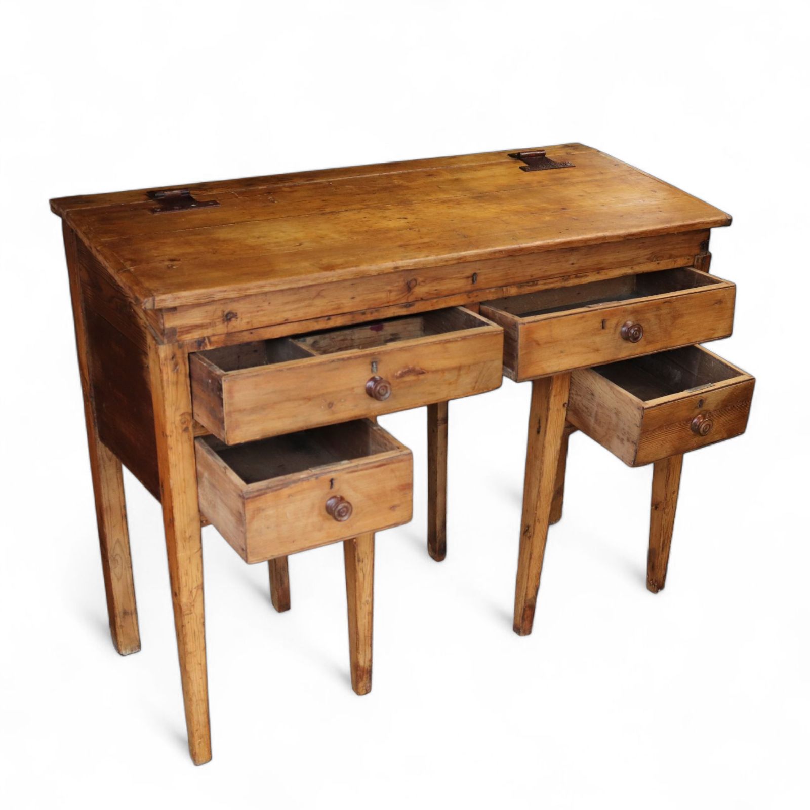 photo for sale Victorian Antique Pine Clerks Desk Sloped Top Standing Desk