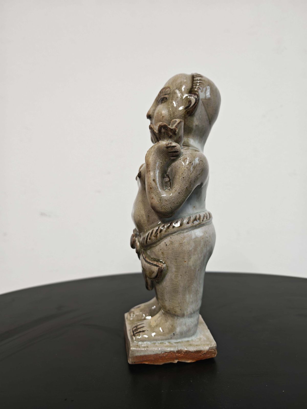 Chinese Unusual Song Dynasty Style Cizhou Pottery Figure, 18th Century photo vinterior