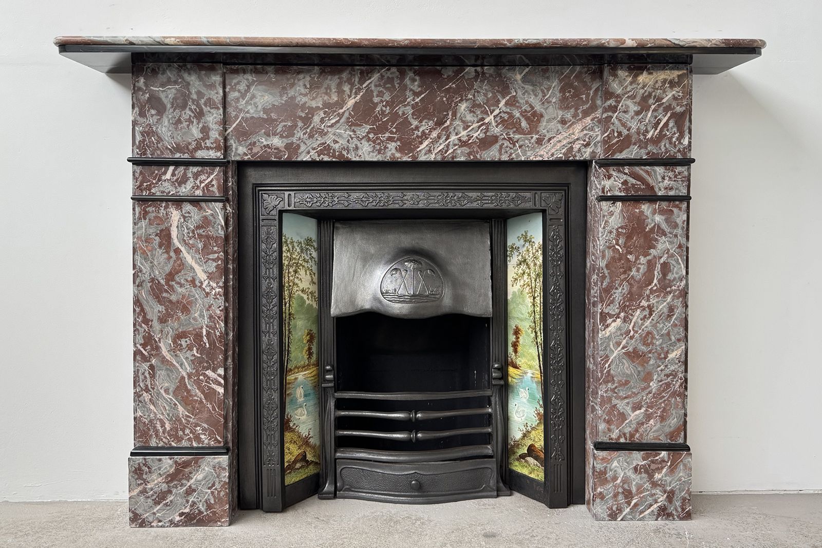 Antique Victorian Fireplace Surround In Rouge Royal Marble