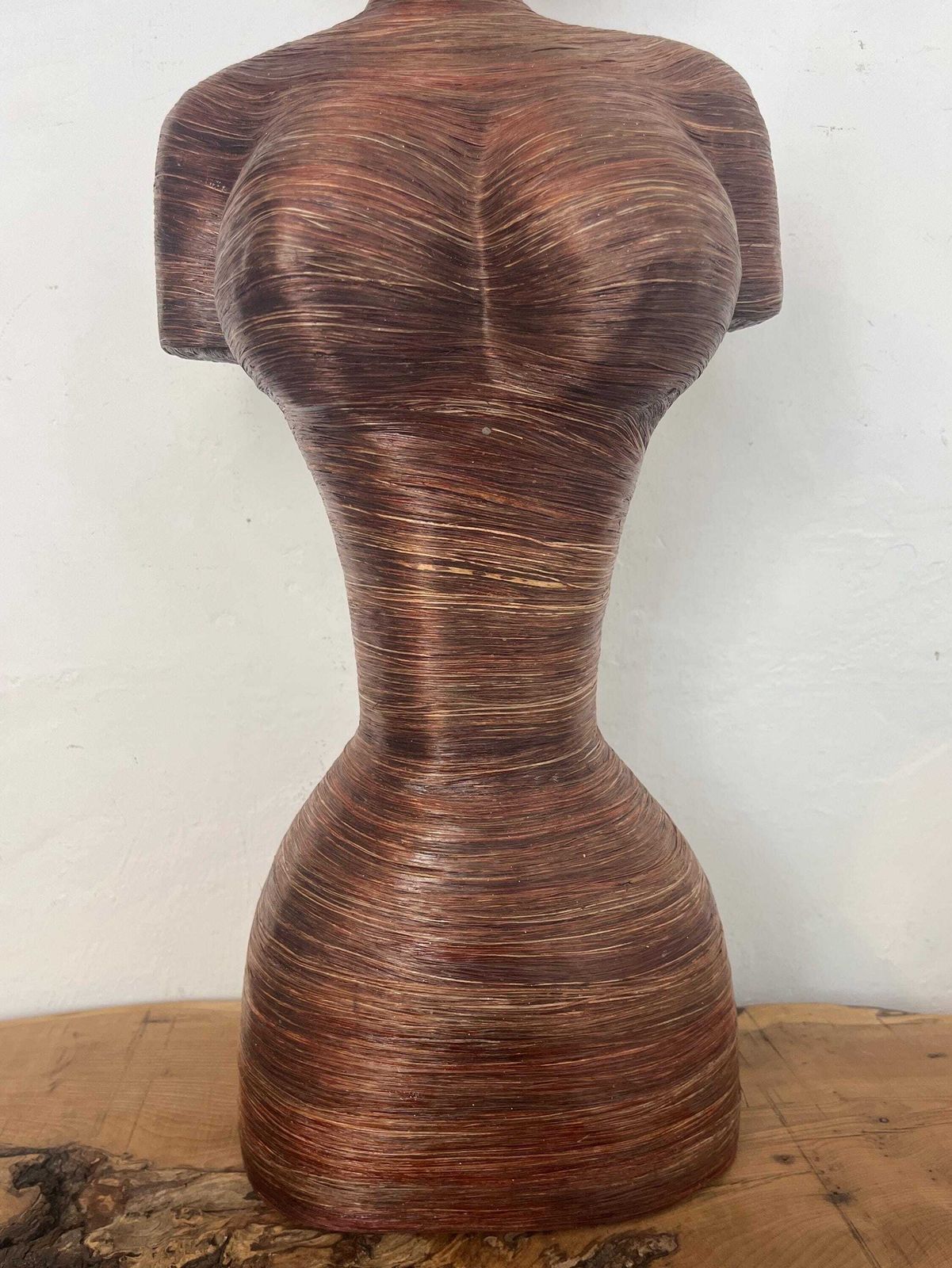 Large Abstract Contemporary Lady Sculpture, Rattan Fibre Figure, Lara Brown Designer Art photo Art