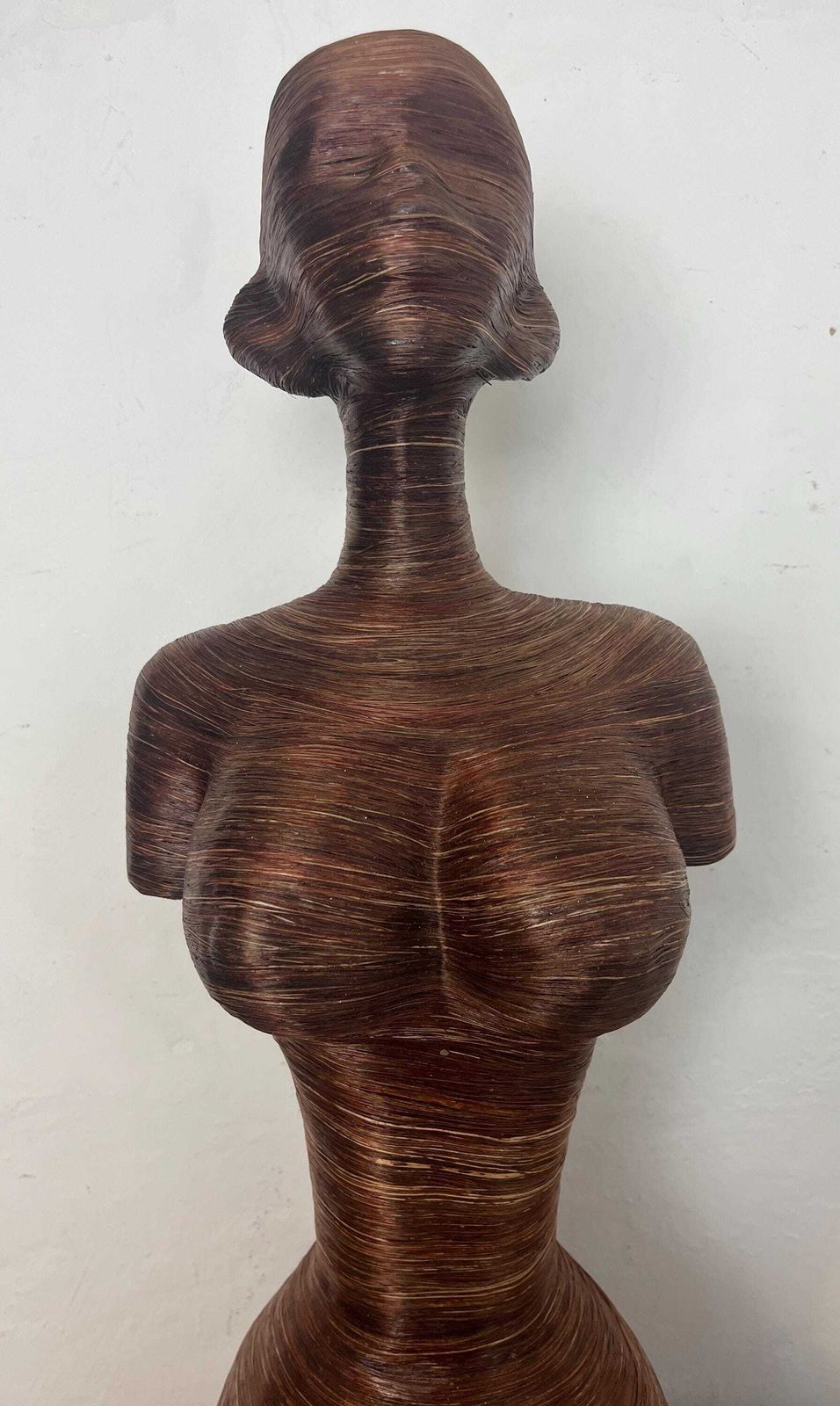 Large Abstract Contemporary Lady Sculpture, Rattan Fibre Figure, Lara Brown Designer Art photo buy