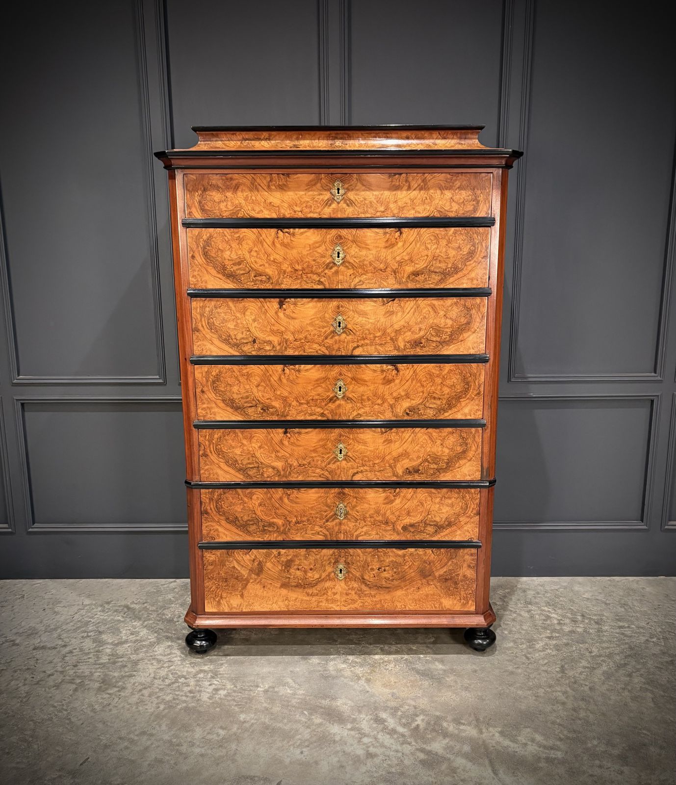 19th Century Walnut Tall Chest Of Drawers photo for sale