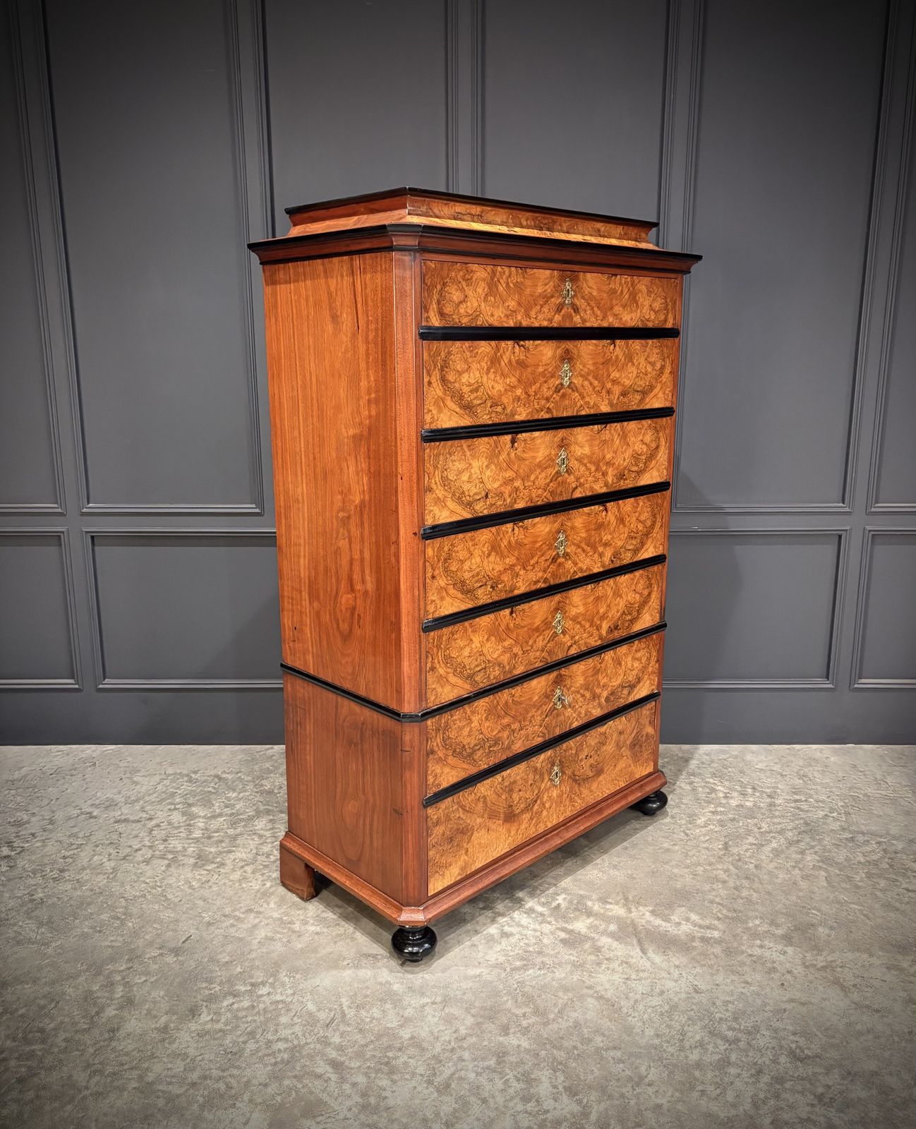 19th Century Walnut Tall Chest Of Drawers photo Furniture