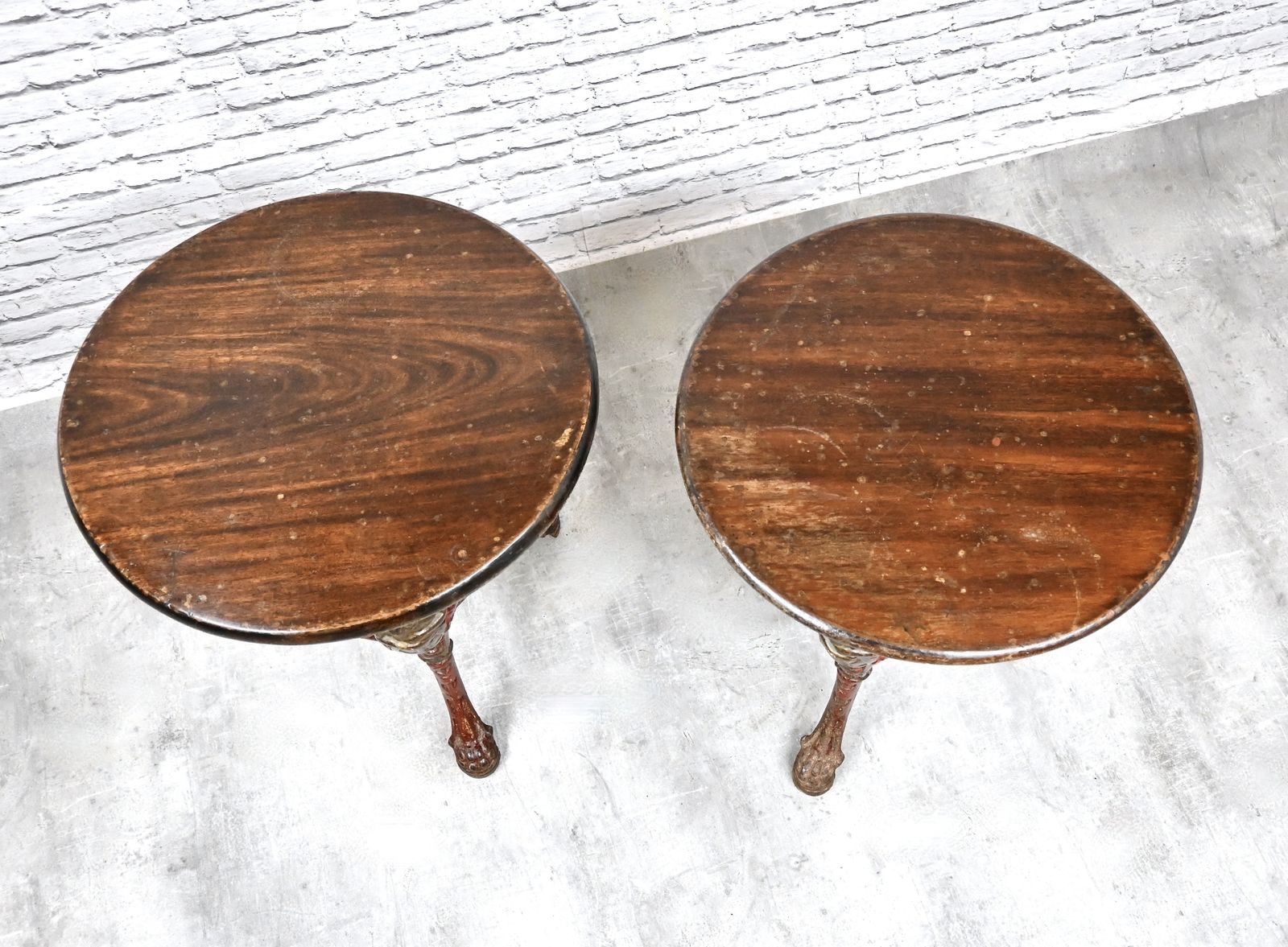 Anitique Pair Of Cast Iron 'Britannia' Pub Tables photo Furniture