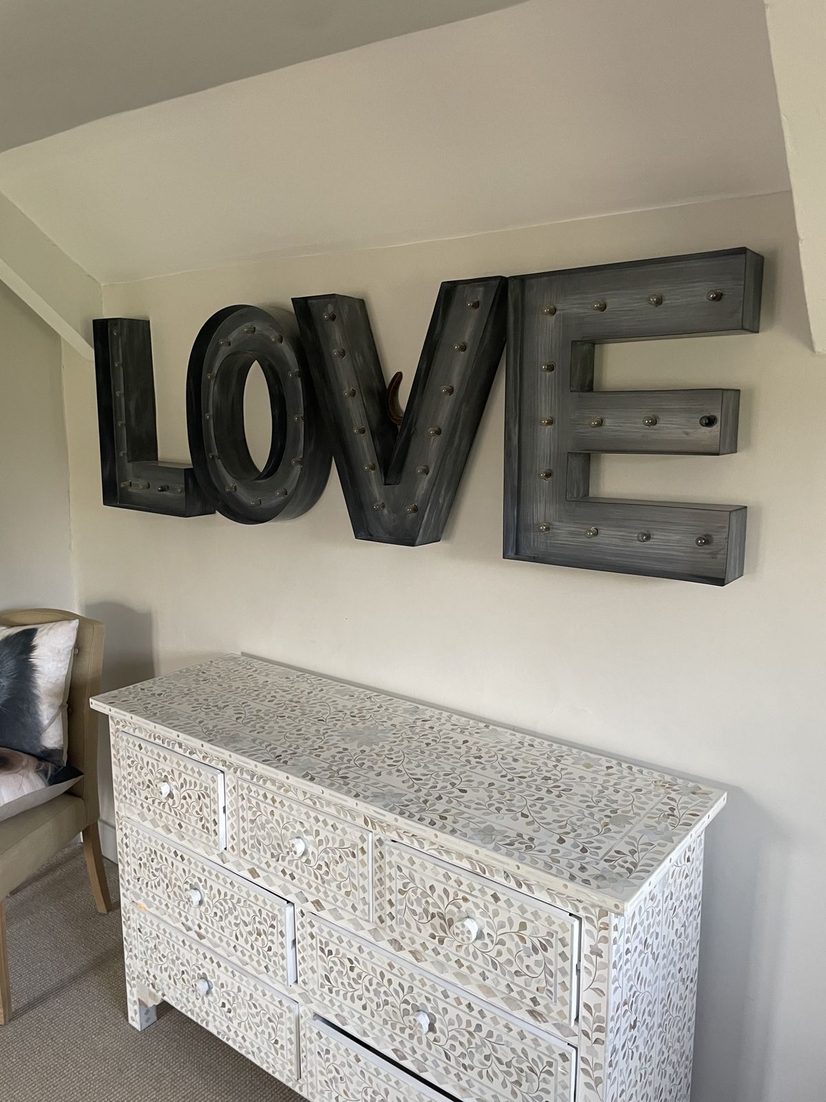 Large Love Illuminated Marquee Wall Piece By Restoration Hardware