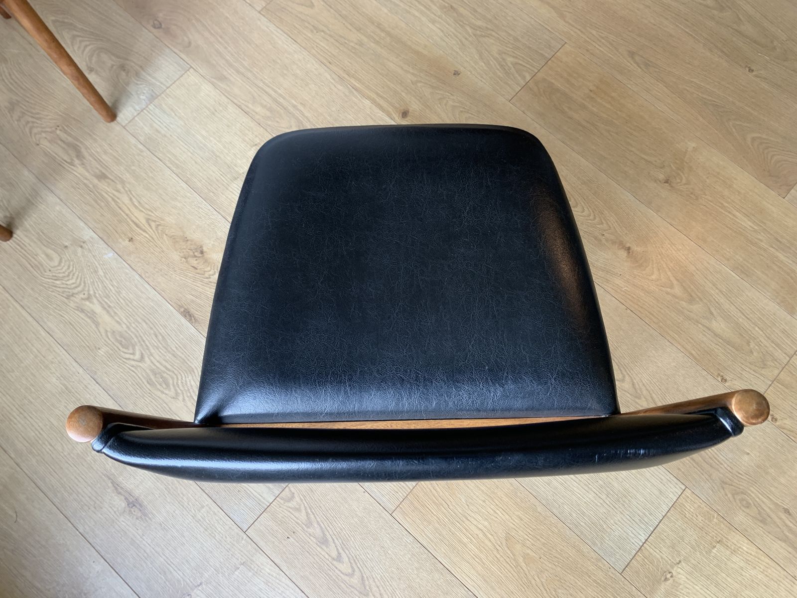 Pair Of McIntosh Space Saver Dining Chairs Covered In Original Black Vinyl (Model 9893) photo Furniture