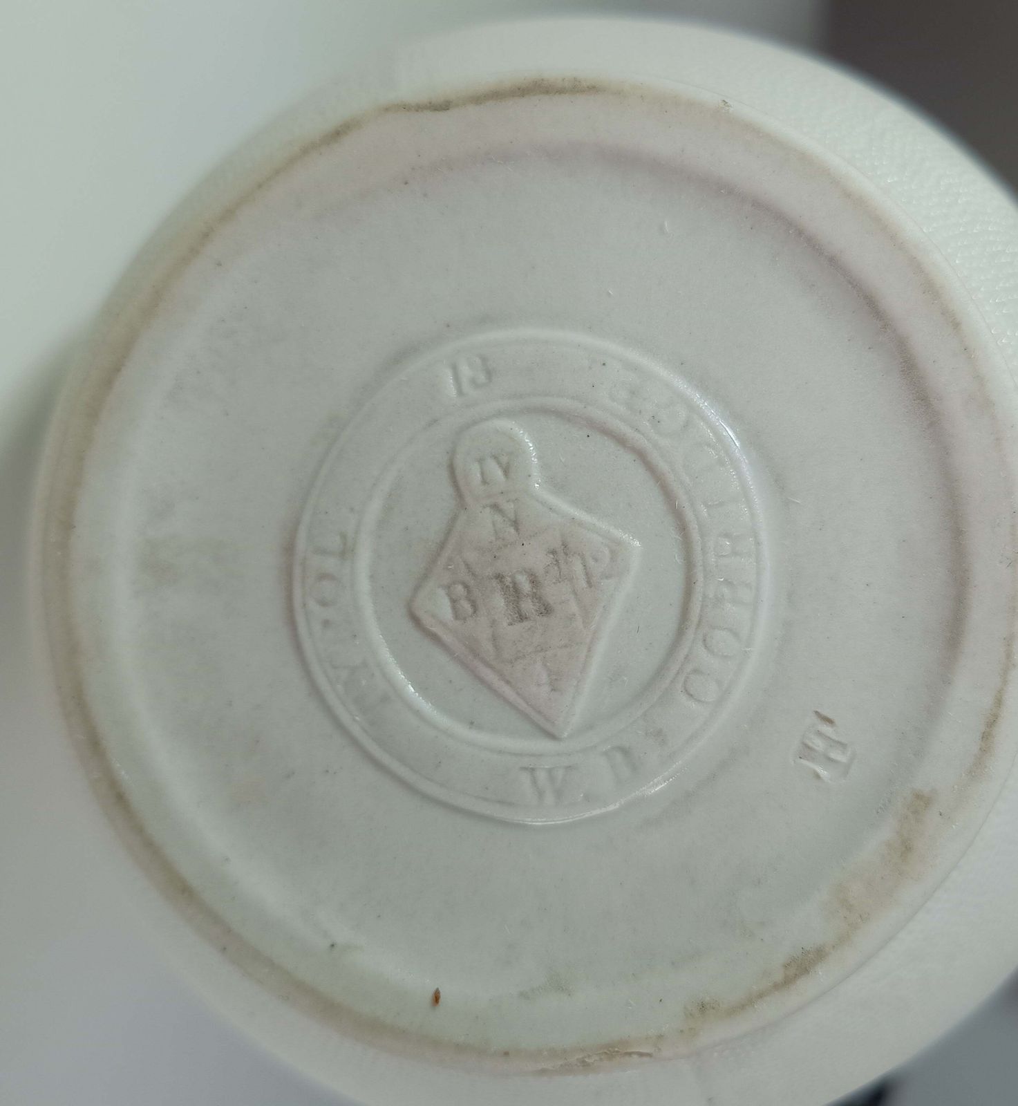 Victorian Staffordshire “Tyrol” Relief‑Moulded Jug, Brownfield Stoneware, J. Dixon Pewter Lid photo vinterior