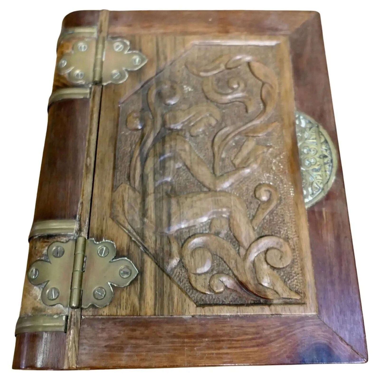 A Rare Art Nouveau Carved Secret Safe Book