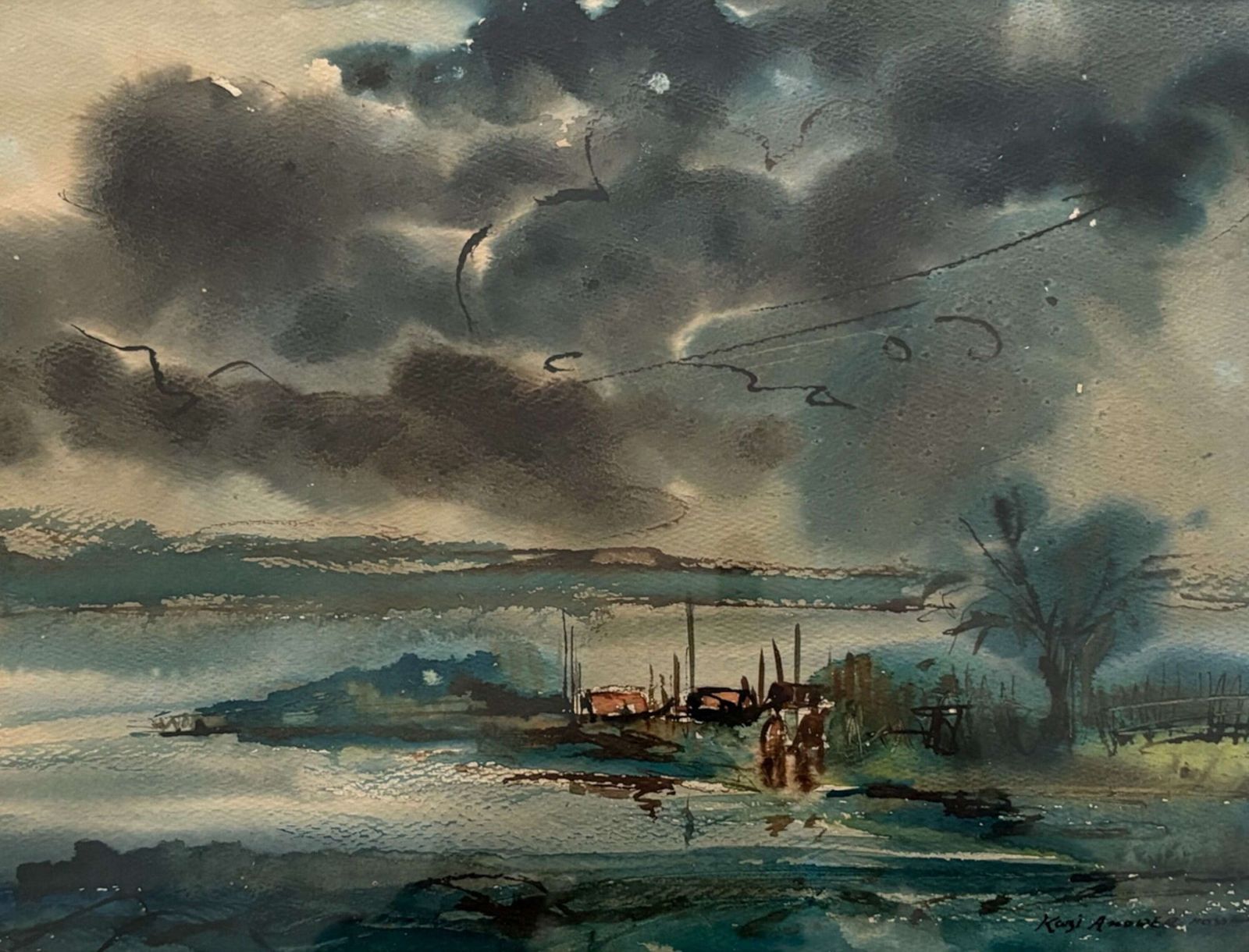 Kazi Anowar Hossain   Watercolour   Landscape Scene (Bengal) photo furniture