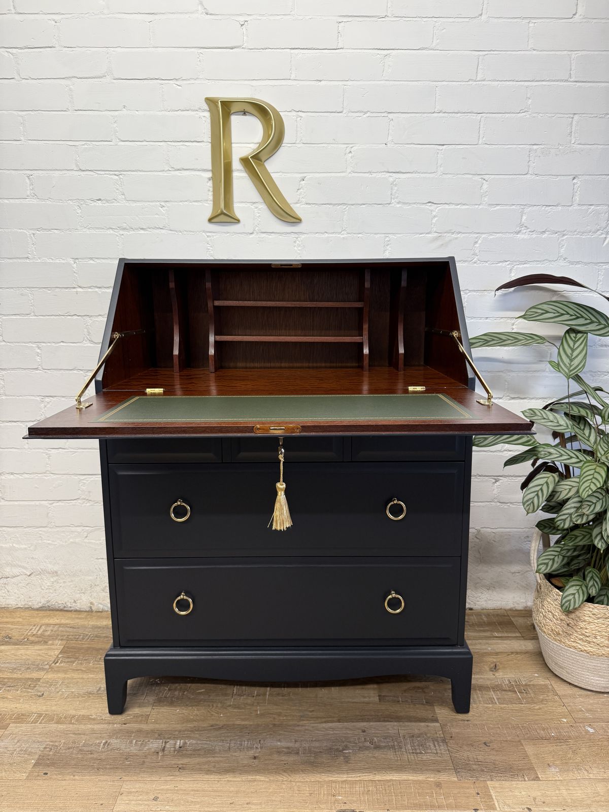665.0 Stag Minstrel Bureau Black Painted In Soot By Benjamin Moore photo
