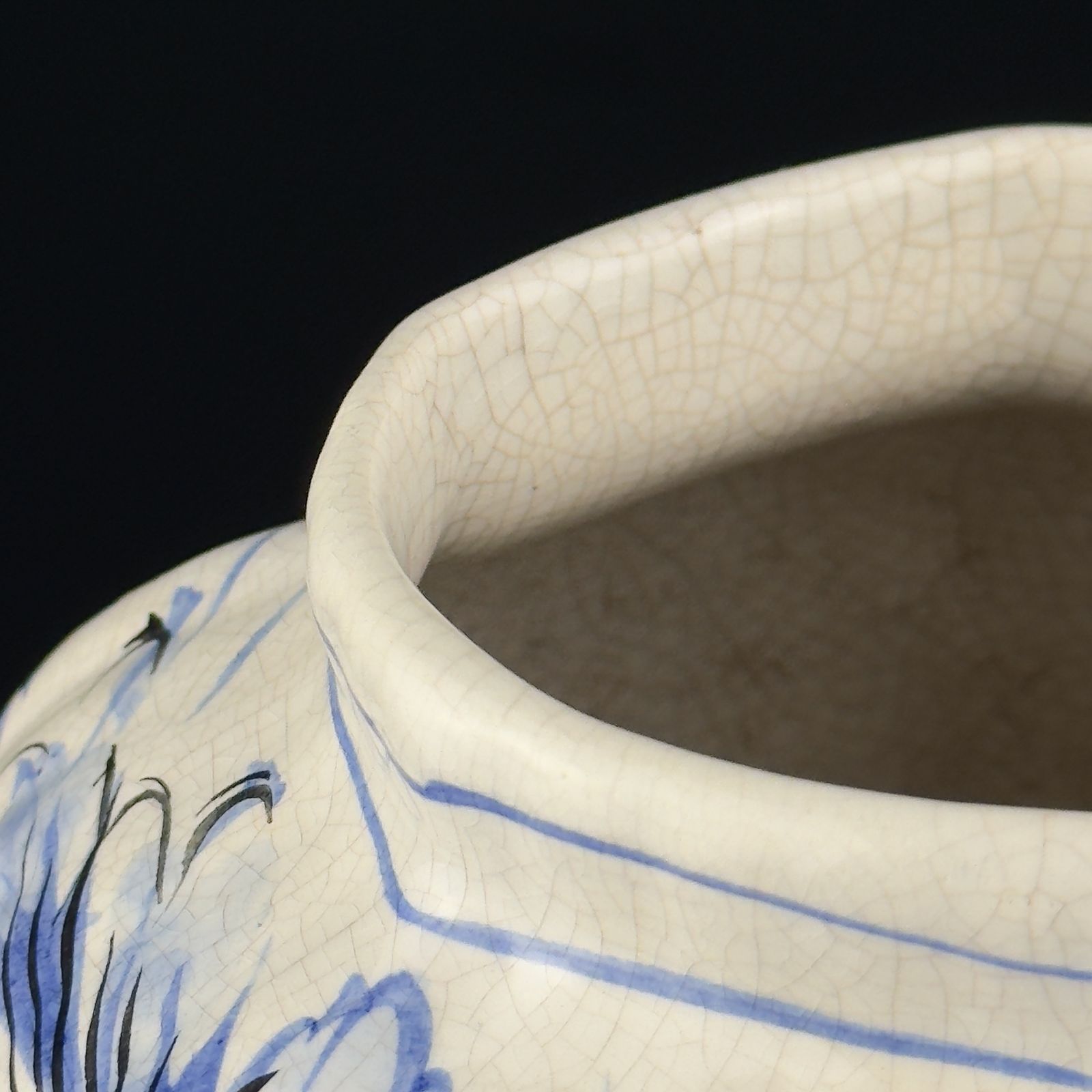 Home Decor Vintage Blue Ceramic Vase By Bassano, Italy 1970s photo