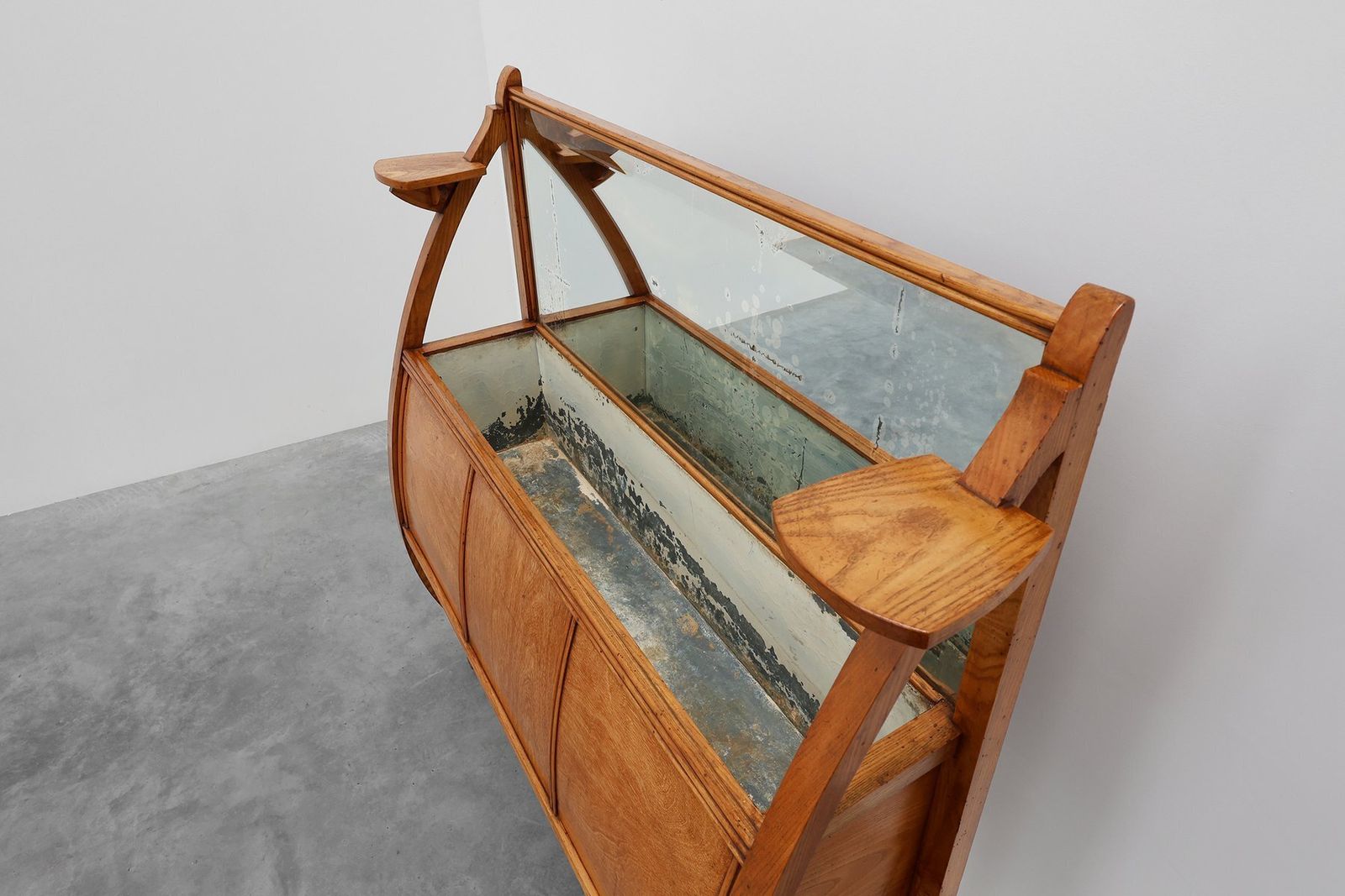 photo furniture Art Deco Liquor Cabinet In Wood With Mirror, 1920s