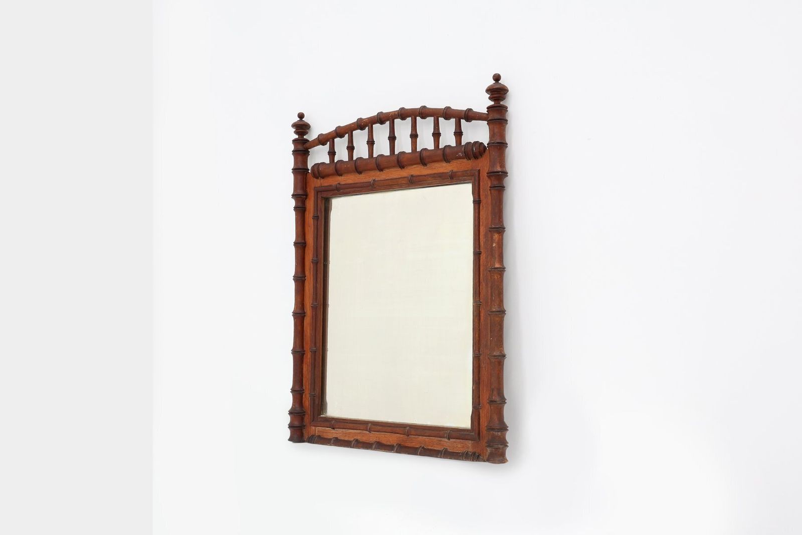 Antique Faux Bamboo Wood Mirror, France, 19th Century photo buy