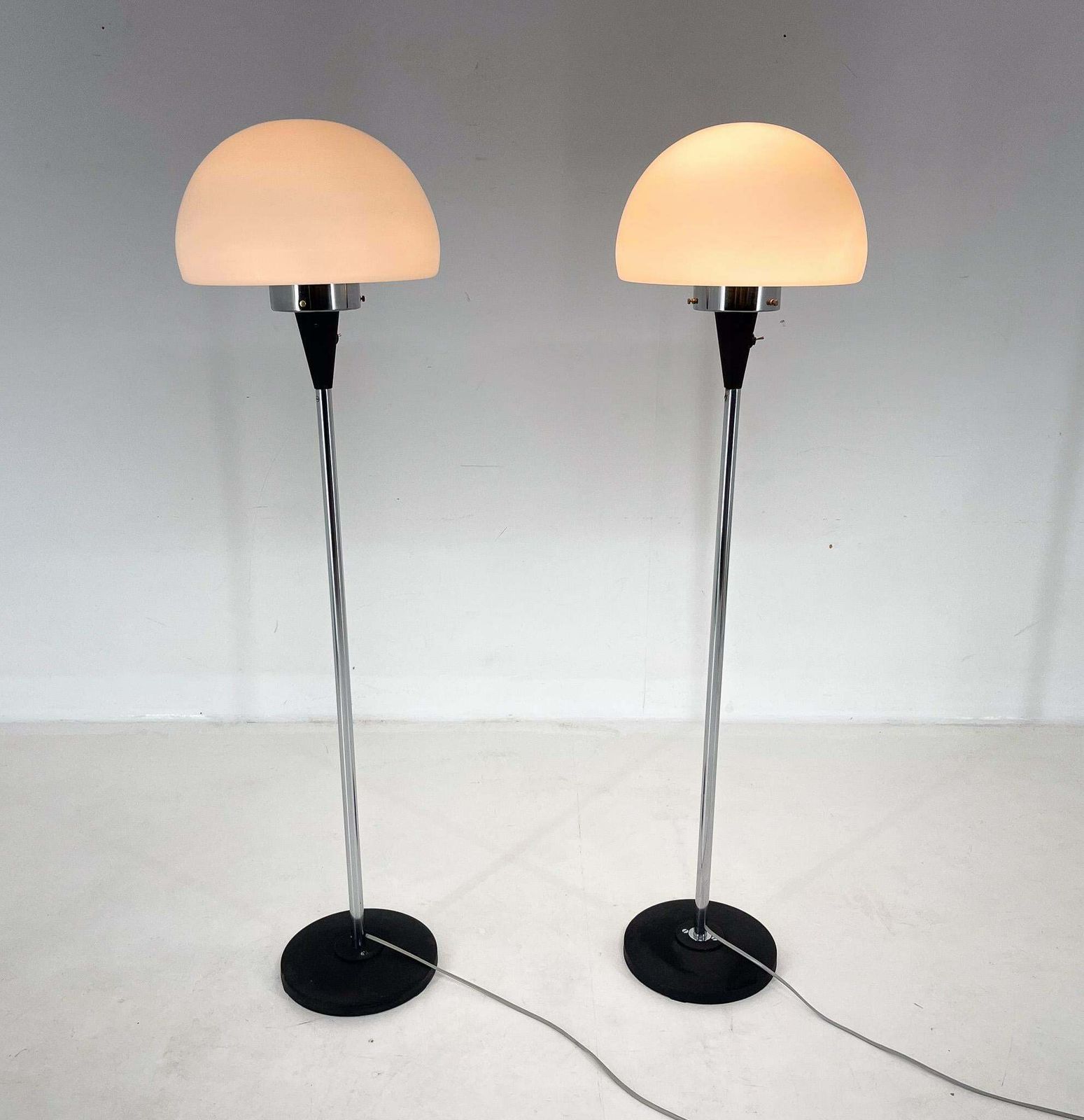 Pair Of Two Floor Lamps By Jaroslav Bejvl For Lidokov, 1960s photo vinterior