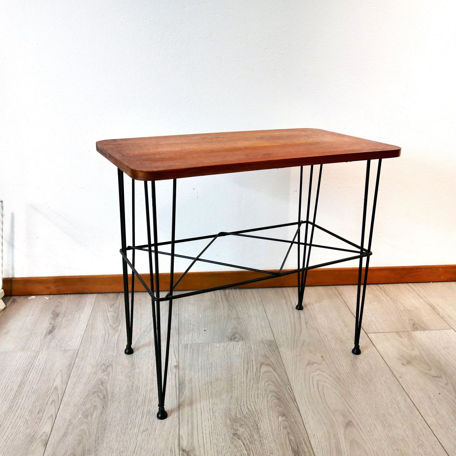 Mid Century Teak Wood Side Table – 1970s Scandinavian Furniture photo for sale