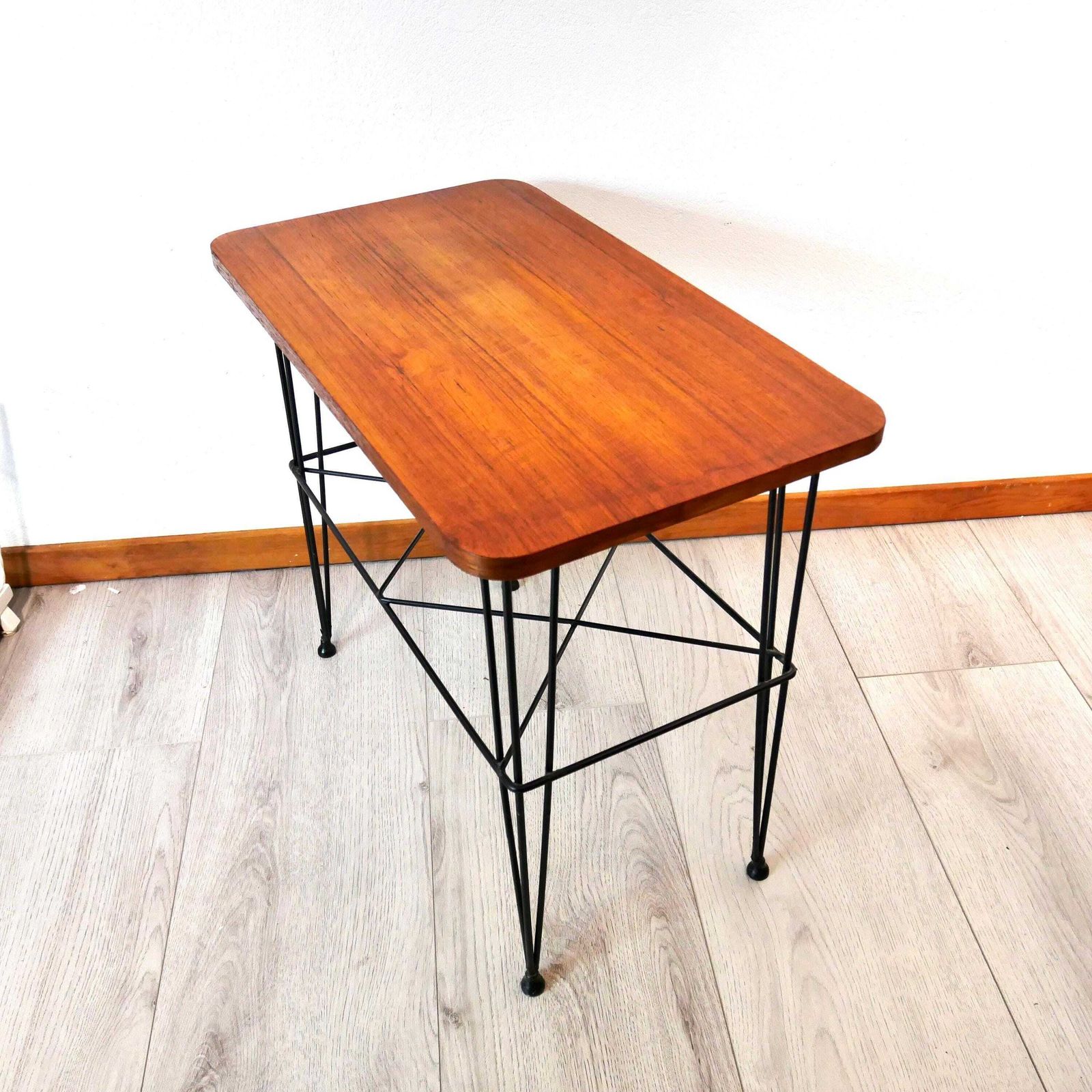 Mid Century Teak Wood Side Table – 1970s Scandinavian Furniture photo 329.0