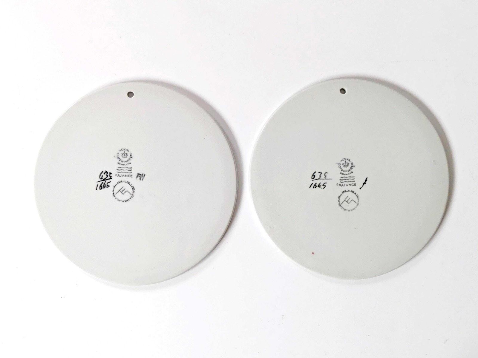 Set Of 2 Royal Copenhagen Fajance Baca Plates Or Trivets: 1970s Danish Design photo vintage