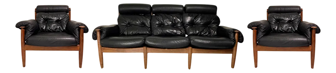 Amiral Lounge Chairs And 3 Seater Sofa With Coffee Table By Eric Merthen, 1960s, Set Of 4