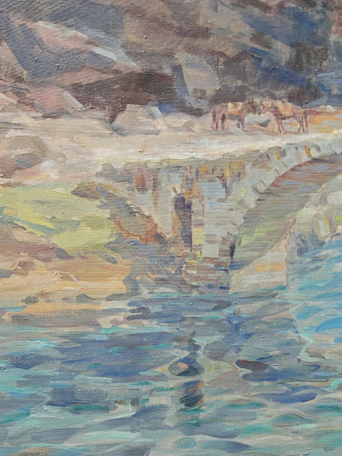 Modernist Painting "The Mouth Of The Ribnica Into The Moraca" By Jan Krizek 1956 photo vinterior